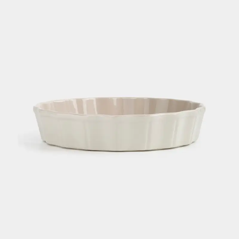 Baking dish, 24 cm, ceramic, round, milky beige, Cakes new