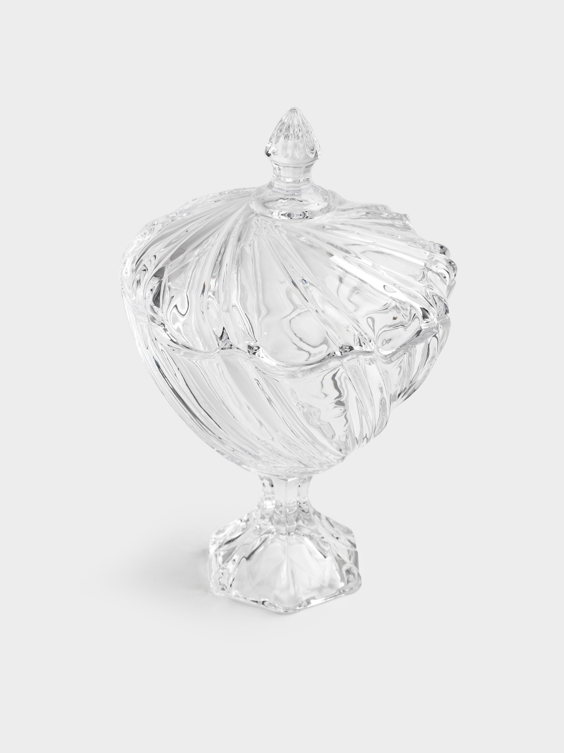 Candy bowl, 14x23 cm, 480 ml, on a leg, with a lid, glass R, Torsido