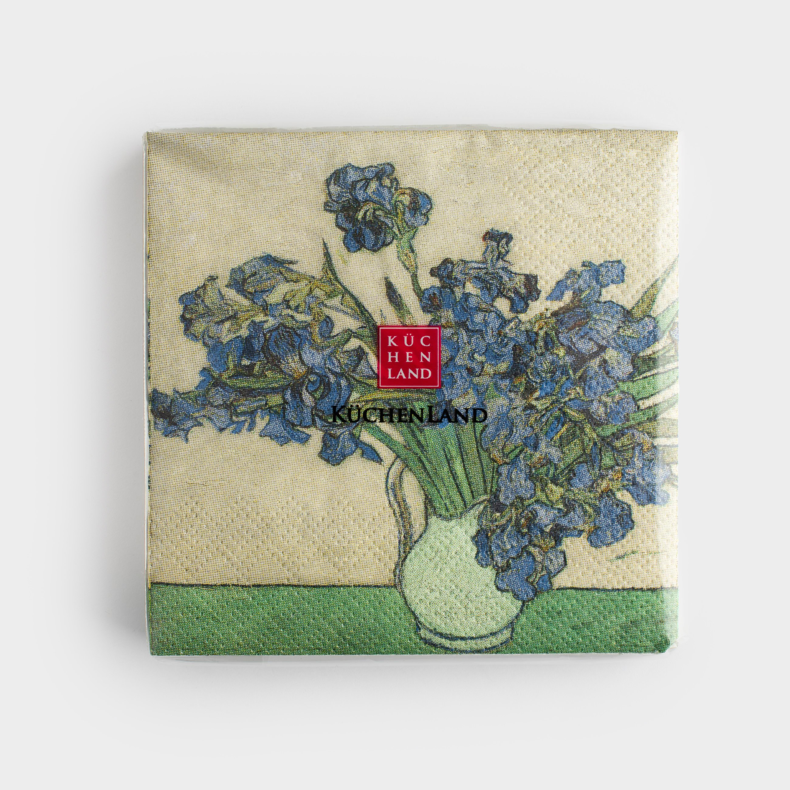 Paper napkins, 21x21 cm, 20 pcs, beige, Irises, Van Gogh, Art, image-2