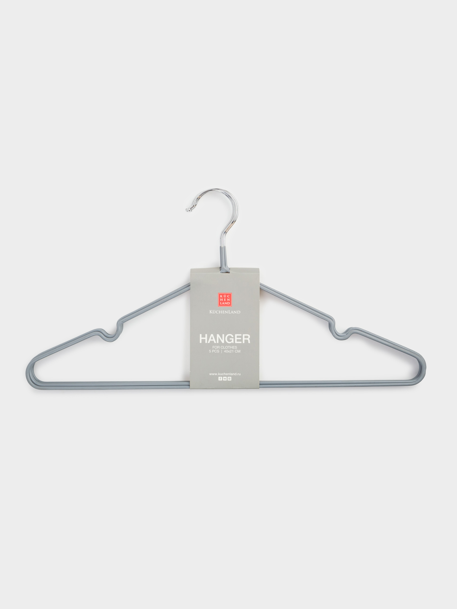 Hanger, 40 cm, 5 pcs, metal coated, gray, Colorful house, image-5