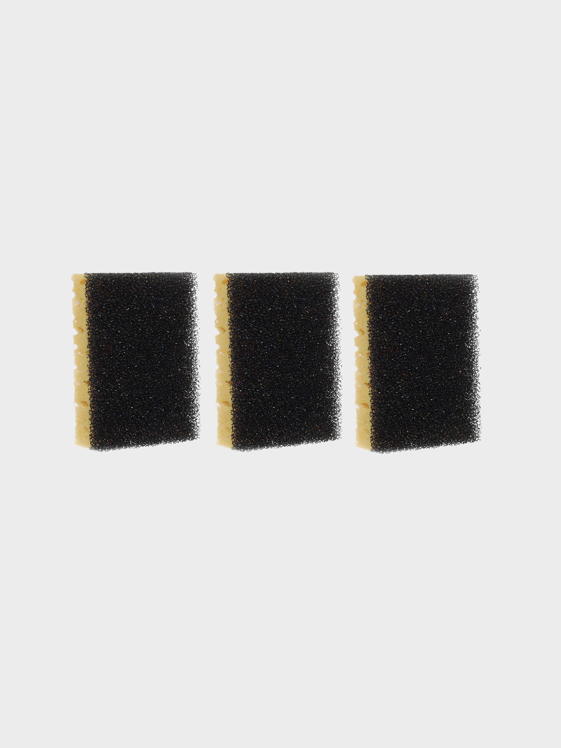 Dish washing sponge, 10x7 cm, 3 pcs, foam rubber / abrasive, black and yellow, Black clean, image-0