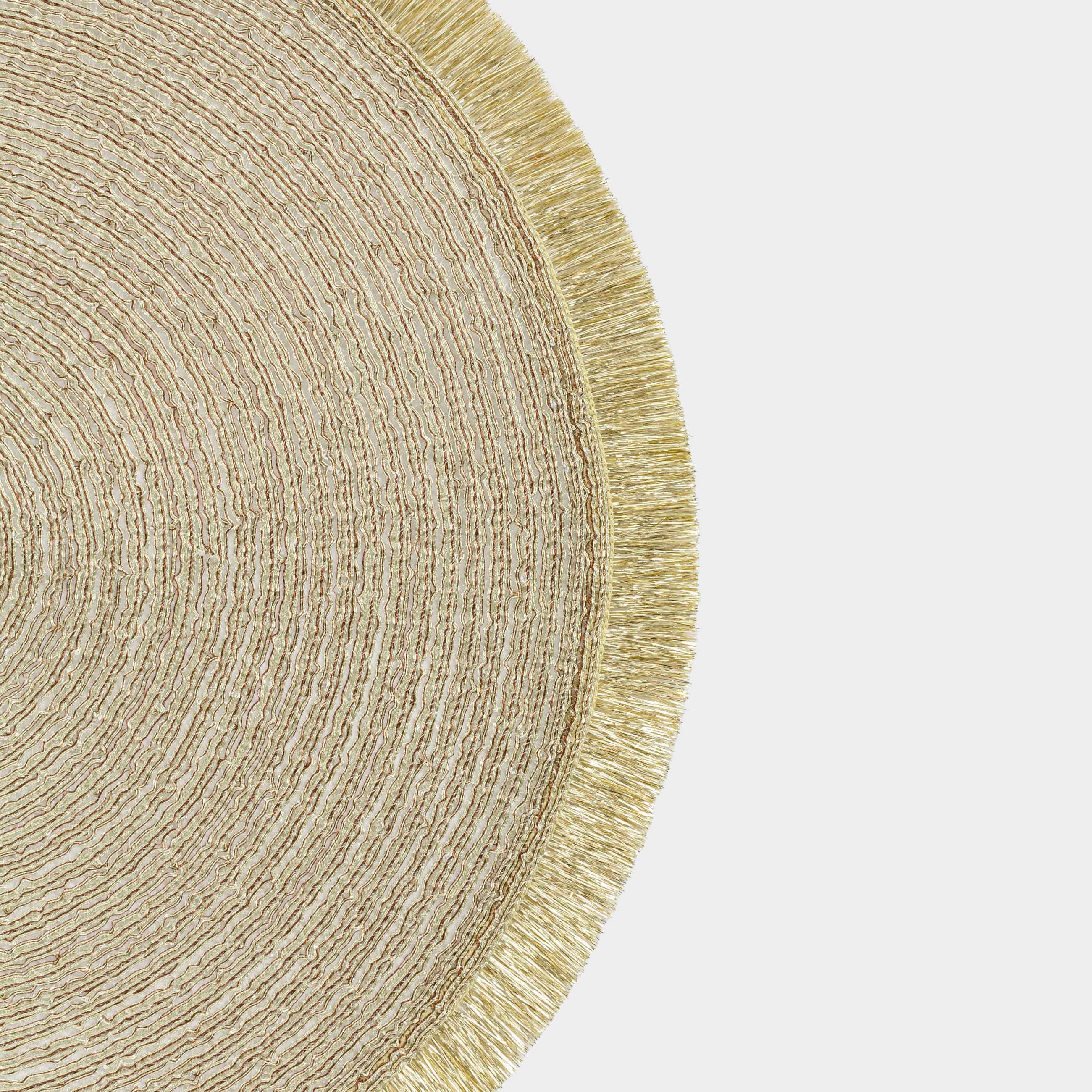 Napkin for appliances, 38 cm, polyester, round, golden, Rotary shine