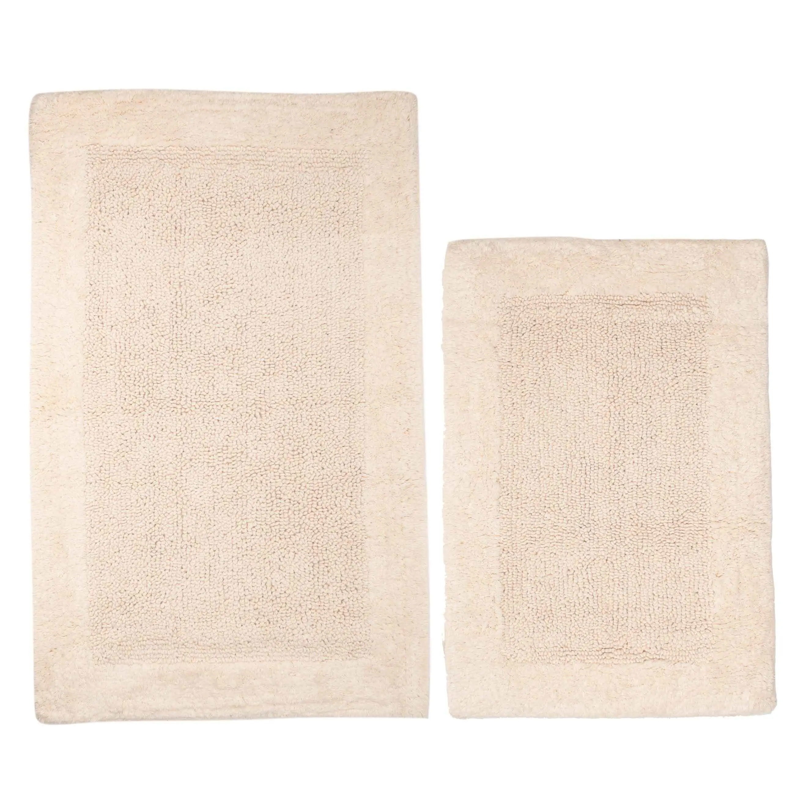 Bathroom mat, 40x60 / 50x80 cm, 2 pcs, Anti-slip, Cotton, Milk, Metric, image-0