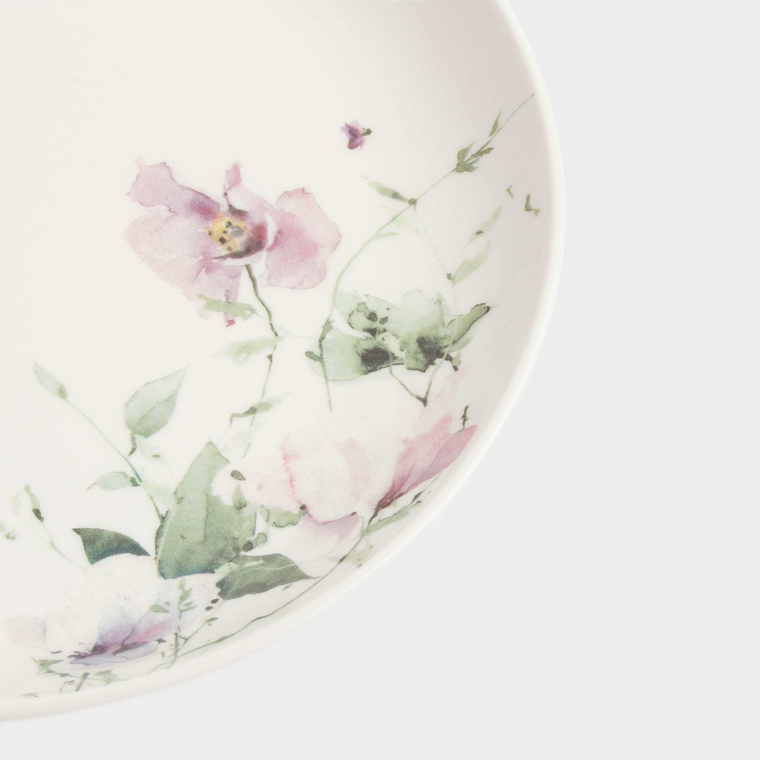 Snack plate, 21 cm, 2 pcs, porcelain N, white, Lilac flowers, Floret
