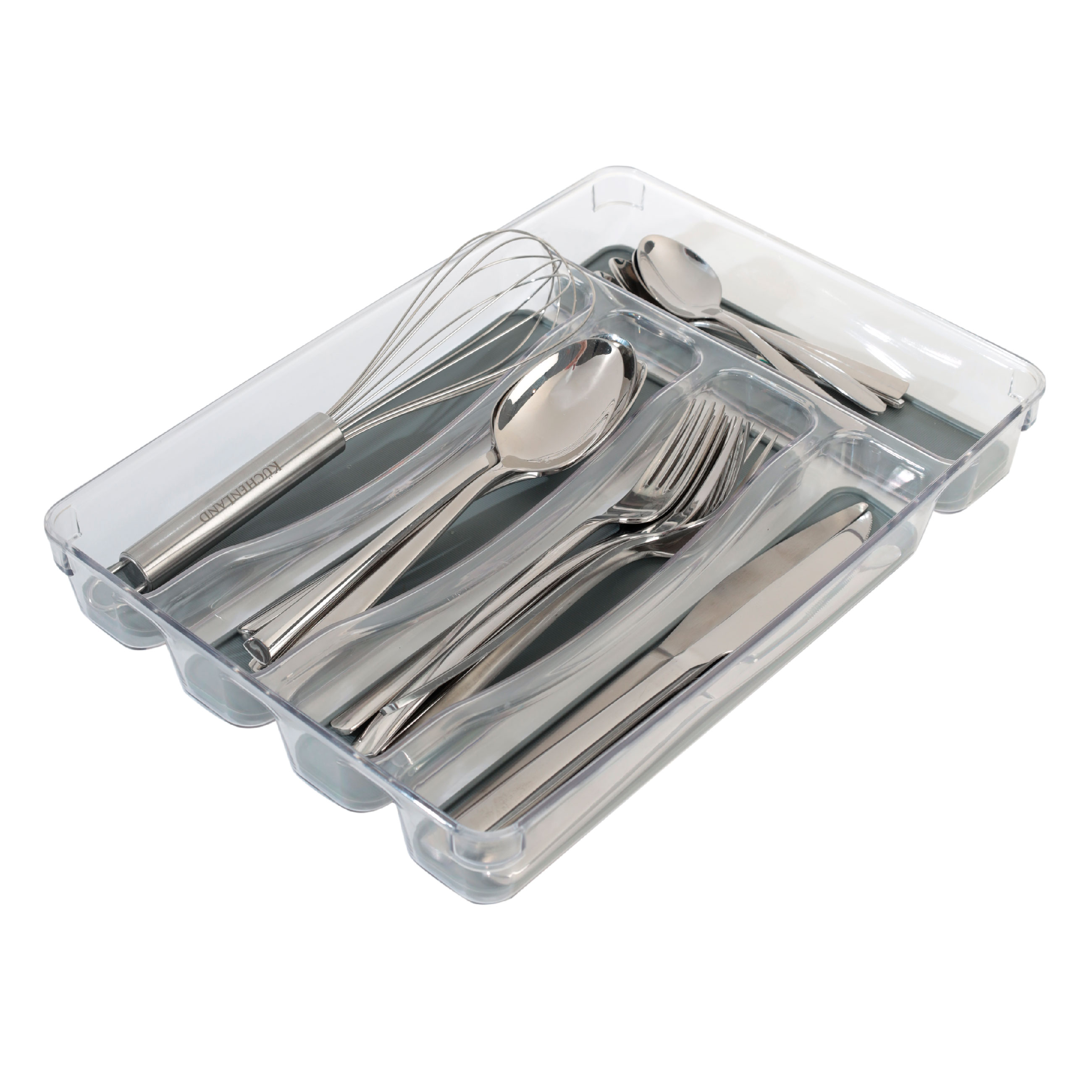 Cutlery tray, 33x24 cm, 5 compartments, removable linings, plastic / rubber, Non-slip new
