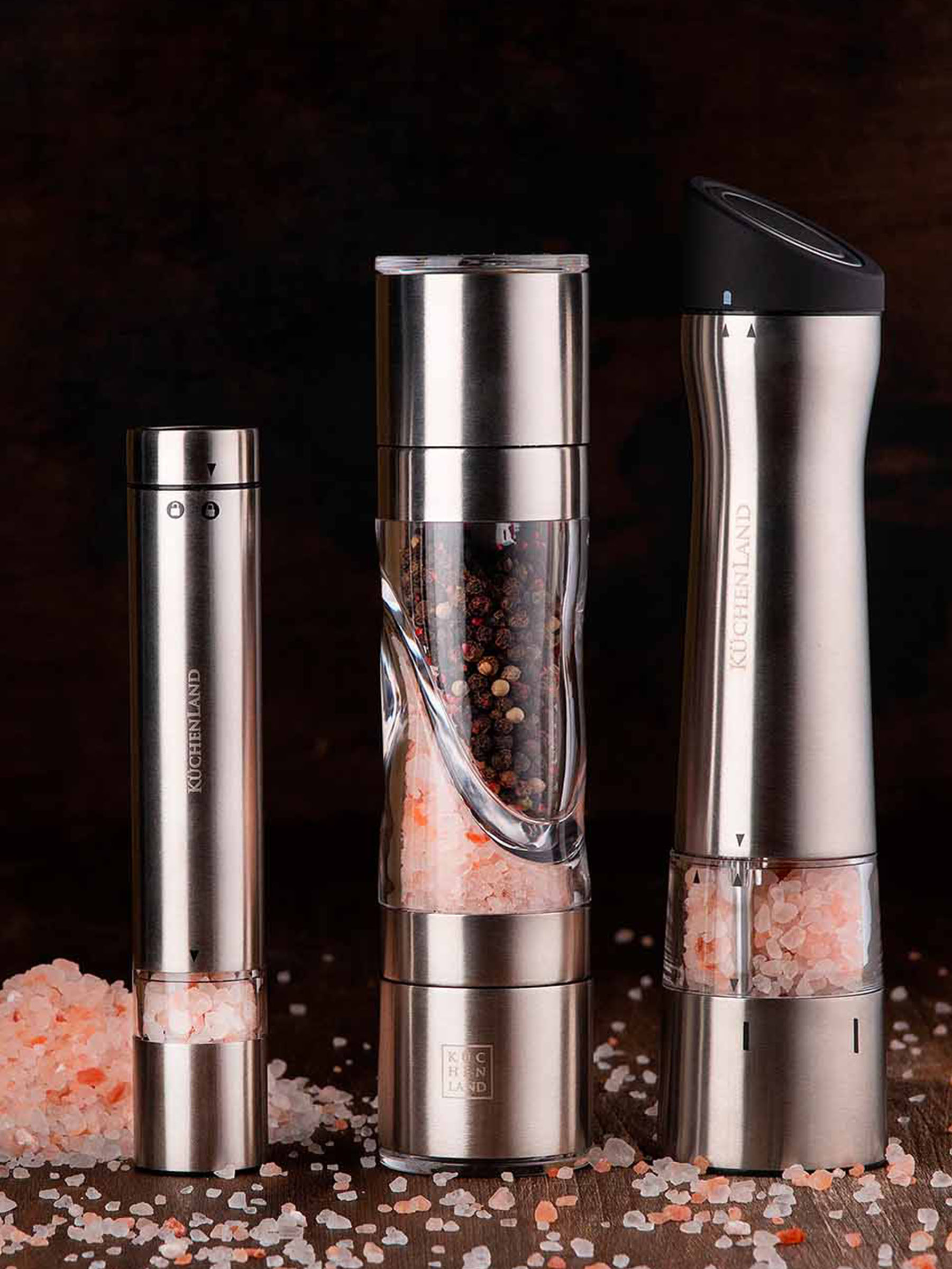Spice mill, 19 cm, electric, steel, Classic, image-7
