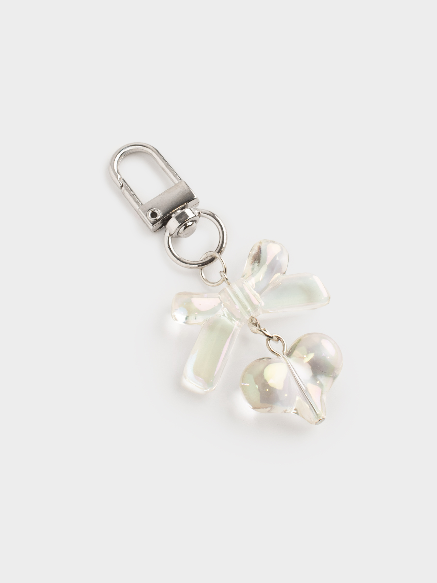 Keychain, 8 cm, acrylic/metal, mother-of-pearl, Heart, Keychain polar, image-1