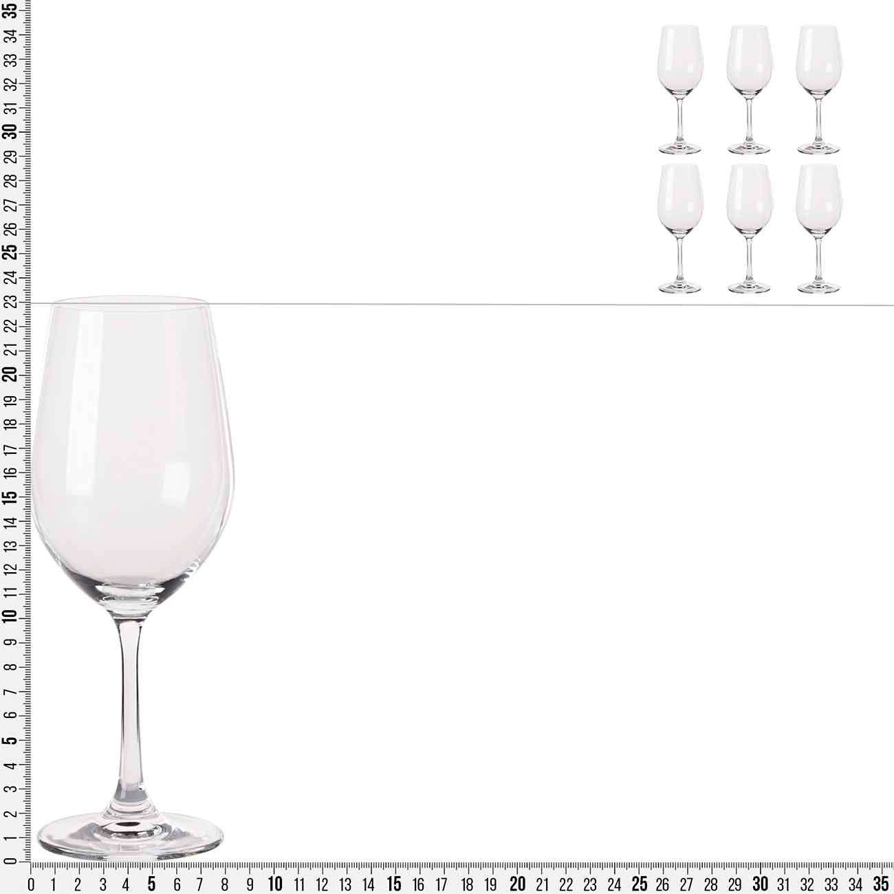 Red wine glass, 540 ml, 6 pcs, glass, Palermo, image-3