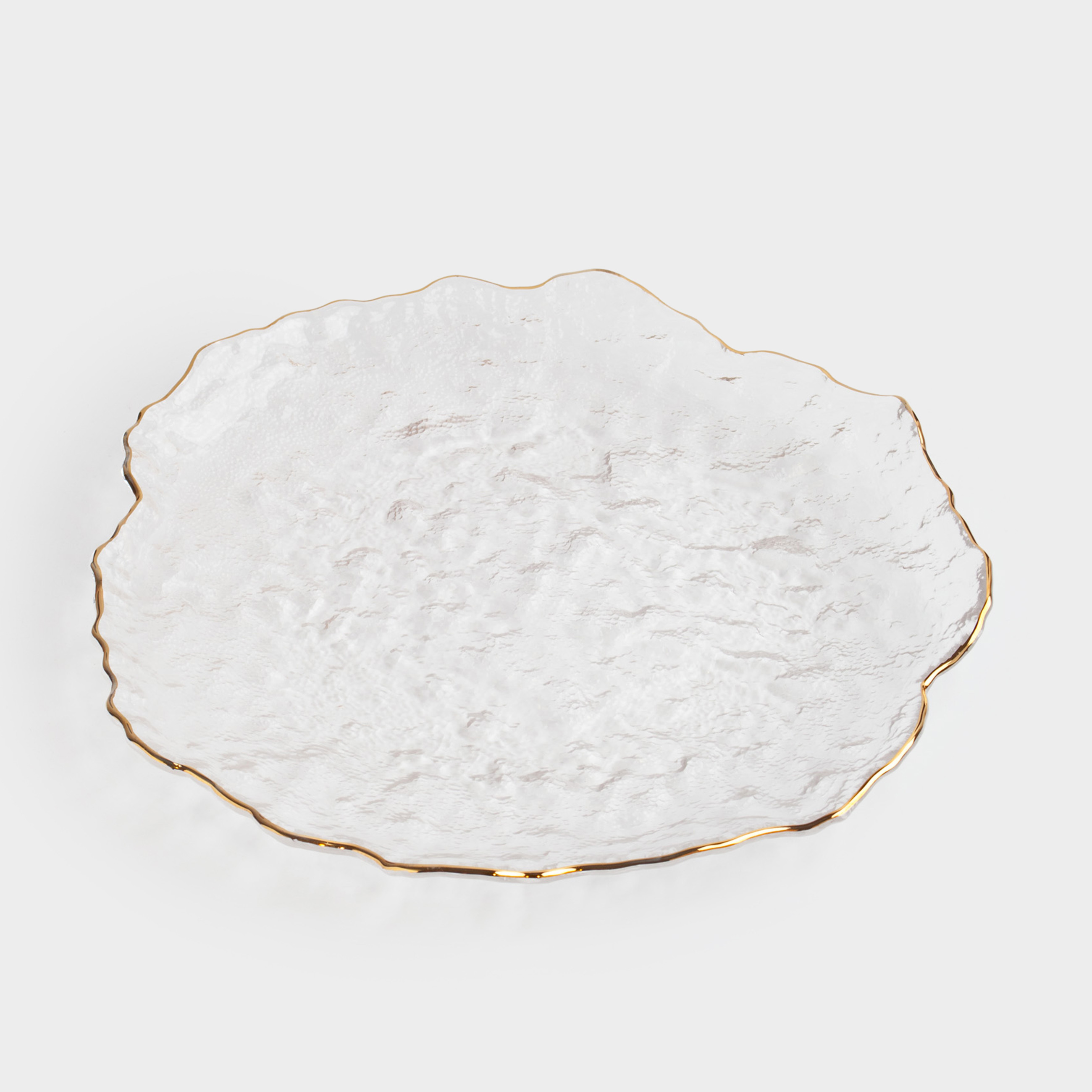Dish, 26 cm, glass, with golden edging, Nautilus gold, image-0
