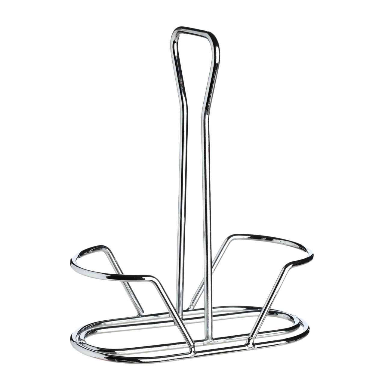 Salt and pepper set, 15 cm, on a stand, glass / metal, Classic color