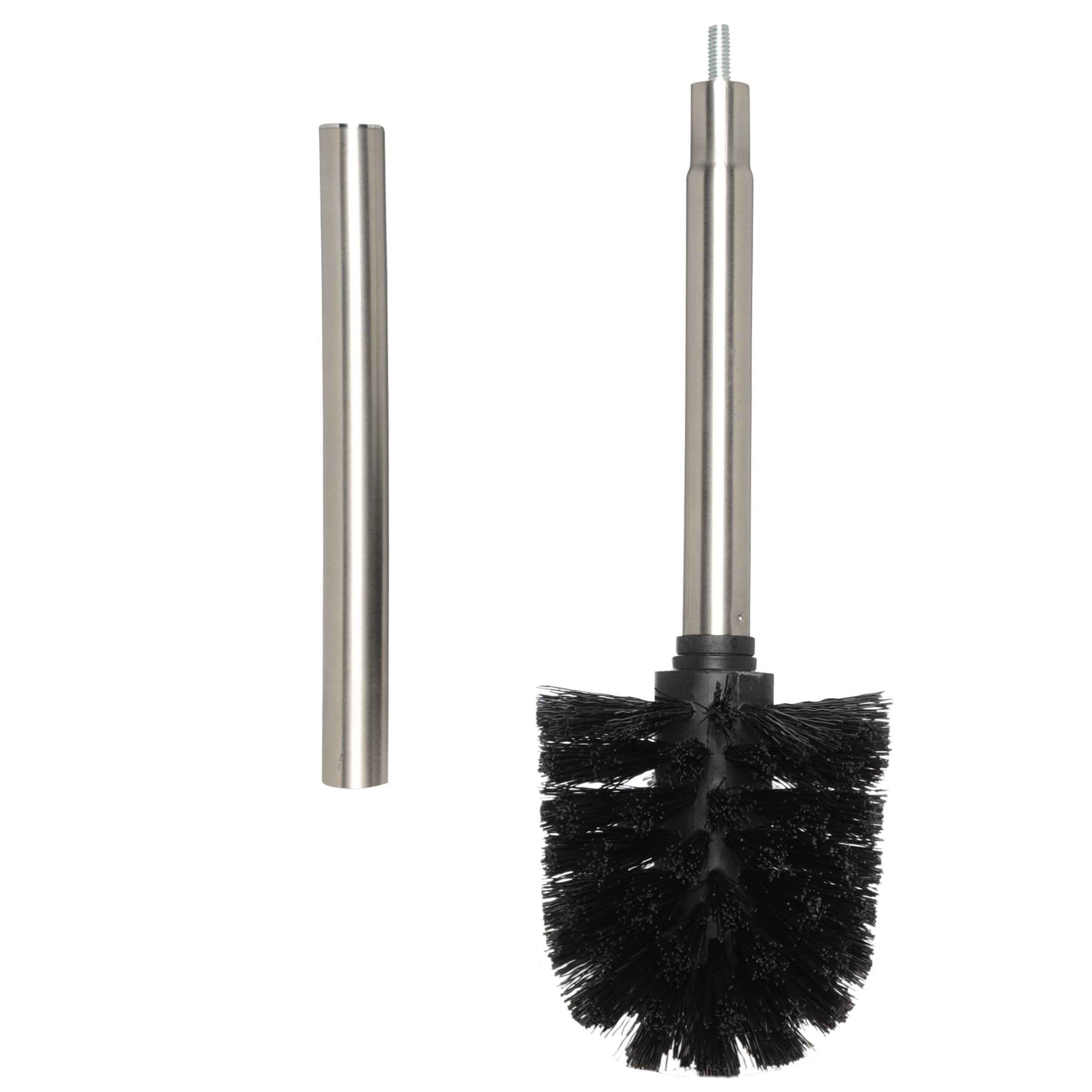 Toilet brush, 38 cm, with automatic stand, plastic / metal, black, Total black