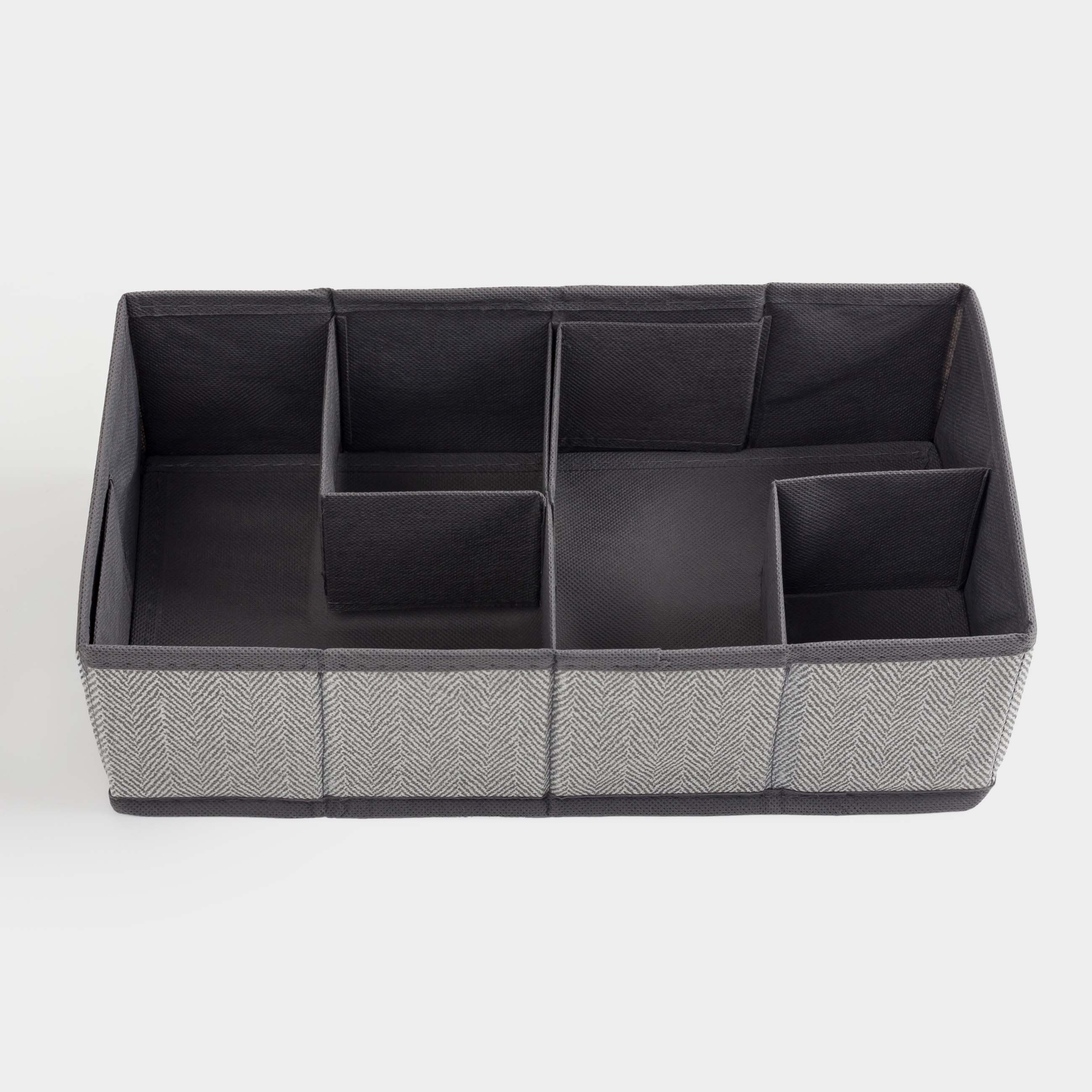 Organizer-divider for drawers, 32x16 cm, 8 units, textile, gray, Pedant new