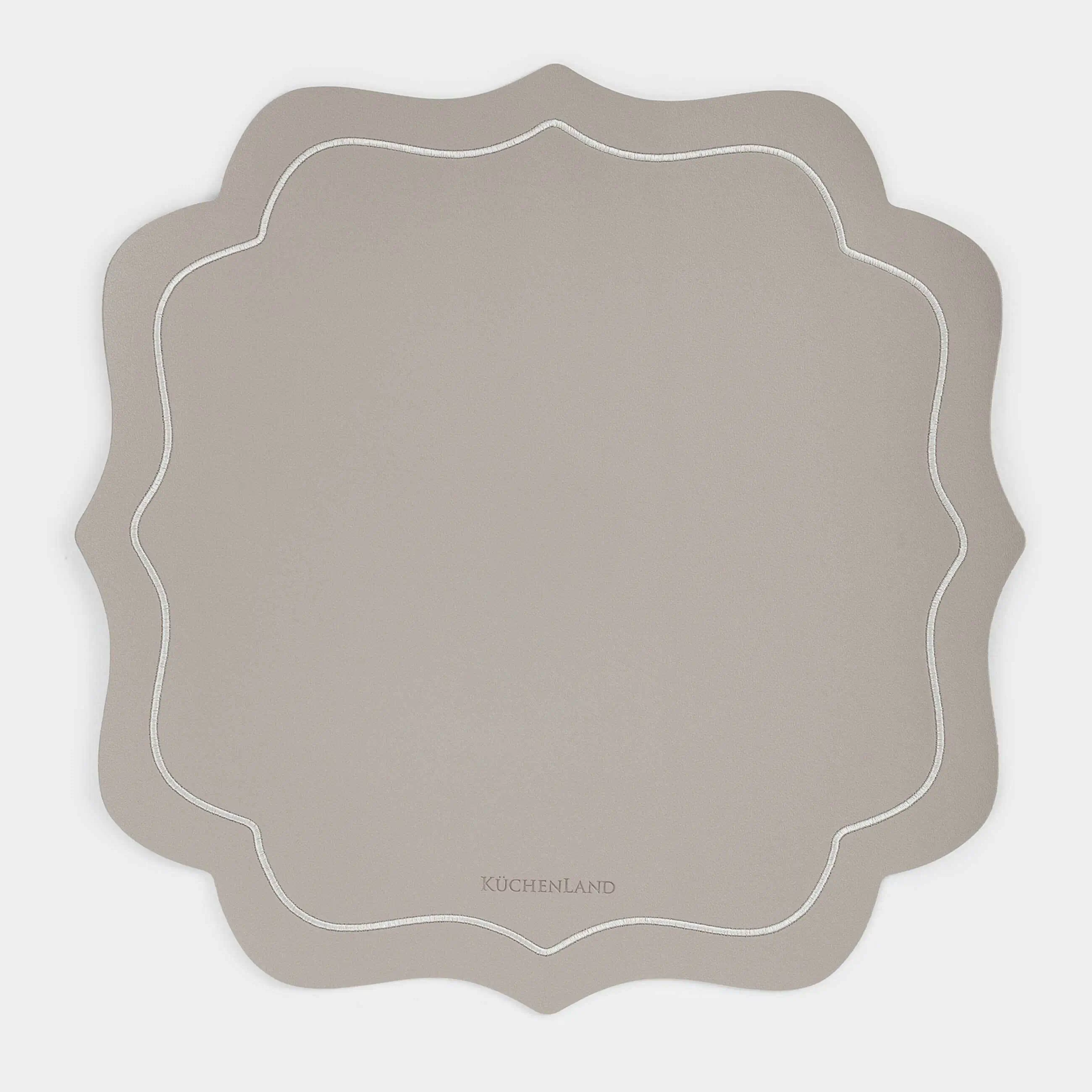 Placemat, 38x38 cm, PVC / polyester, curly, beige, Vintage, Rock vintage