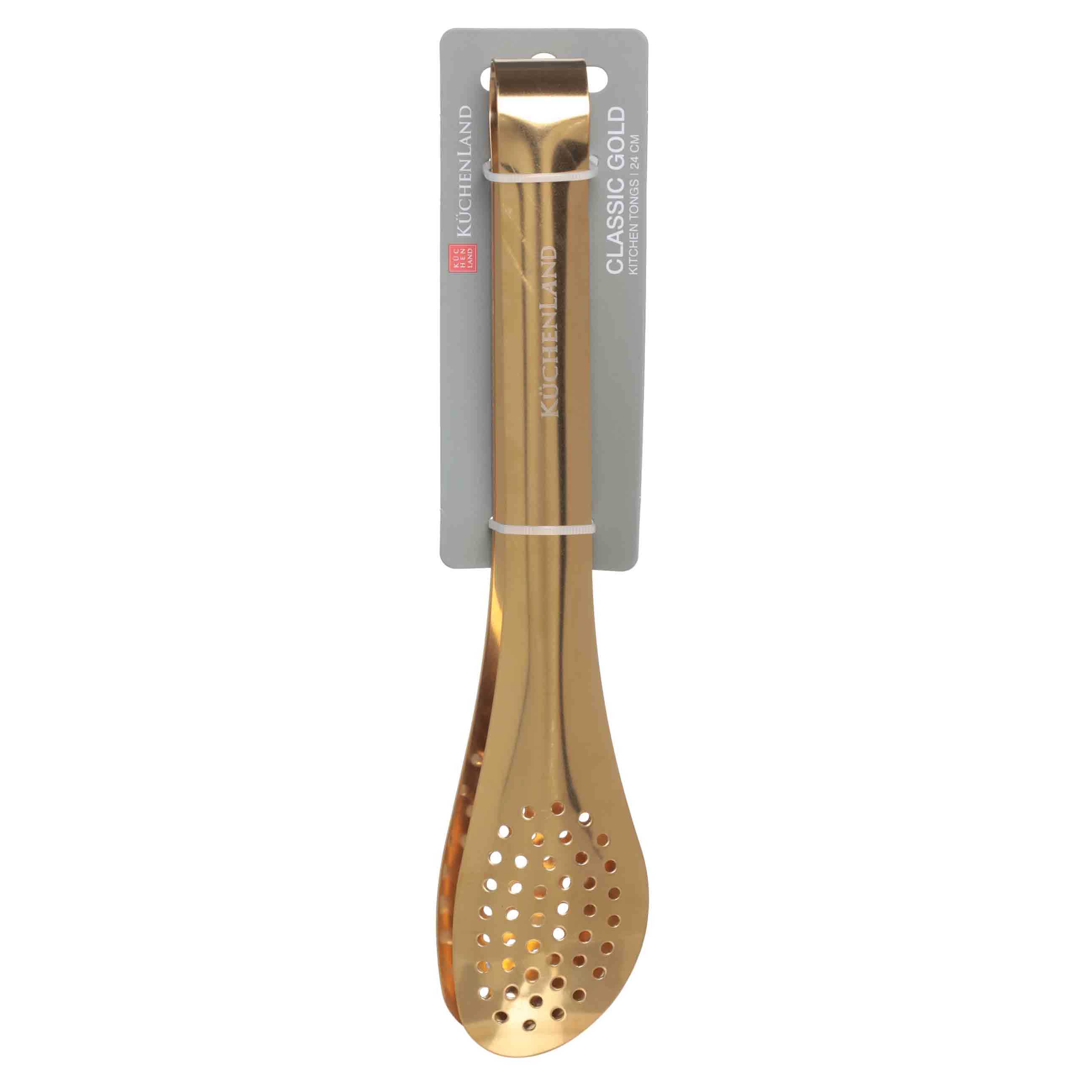 Kitchen tongs, 24 cm, steel, golden, Classic gold, image-3