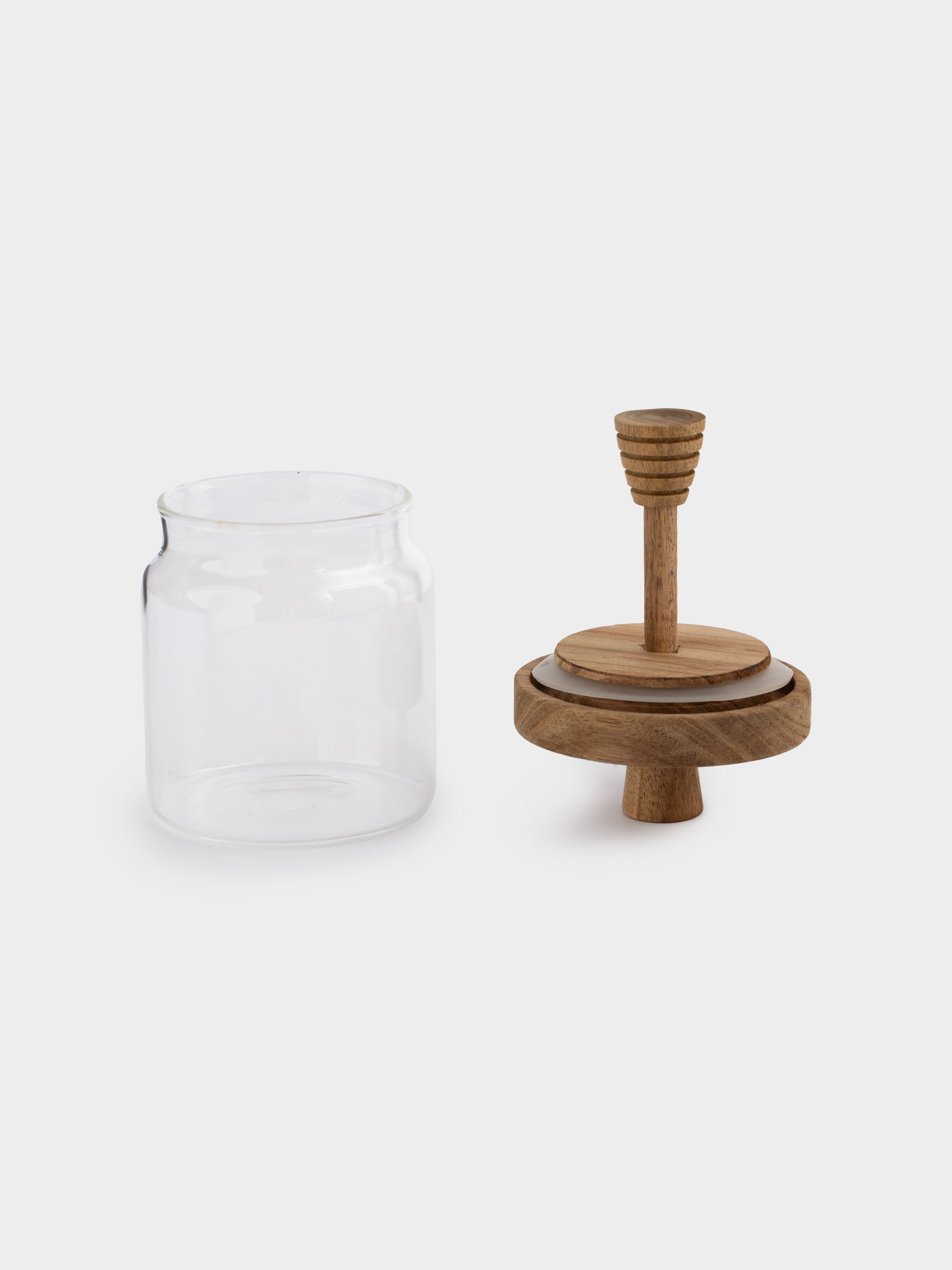 Honey jar, 400 ml, with spoon, Used glass, Noble tree, image-3