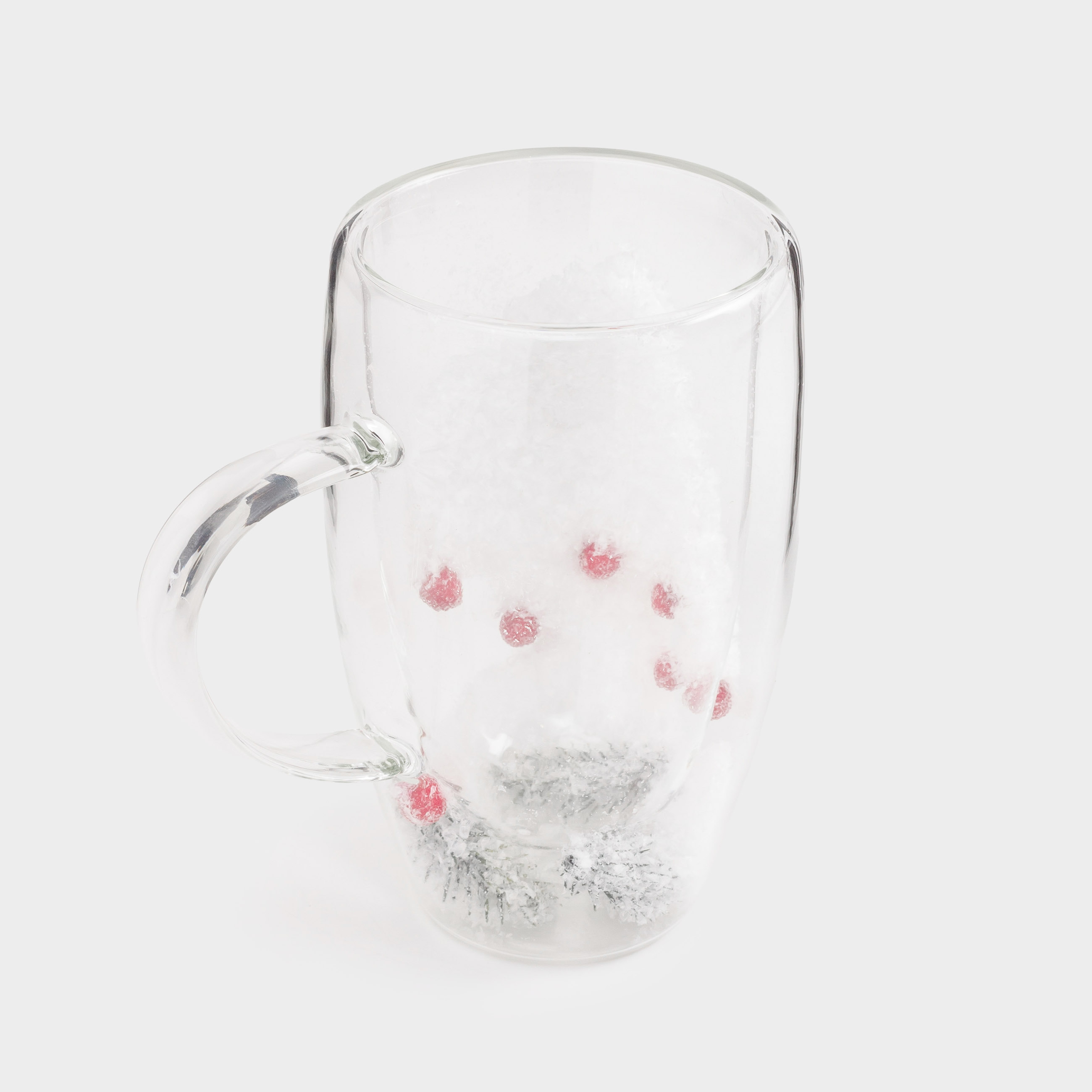 Mug, 440 ml, B glass, with fir branches and berries inside, Air decor, image-1