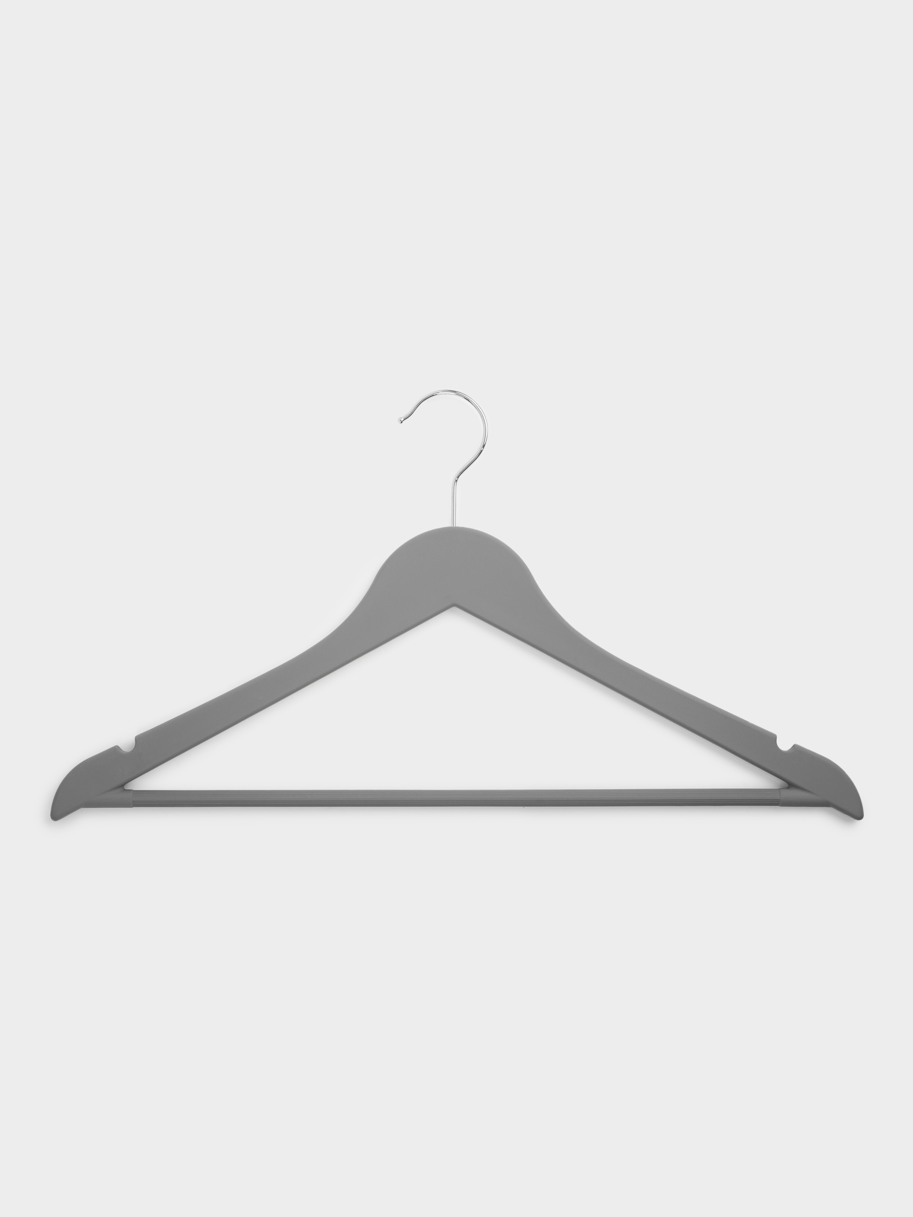 Hanger, 44 cm, 4 pcs, plastic coated, gray, Fun house 