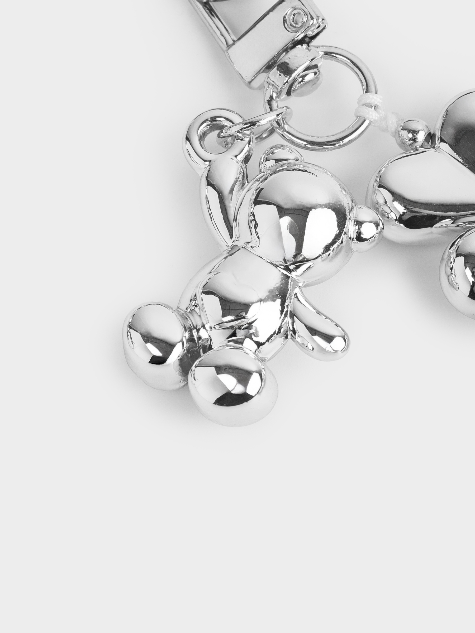 Keychain, 16 cm, polyester / metal, Silver, Heart, Jewelry heart, image-1