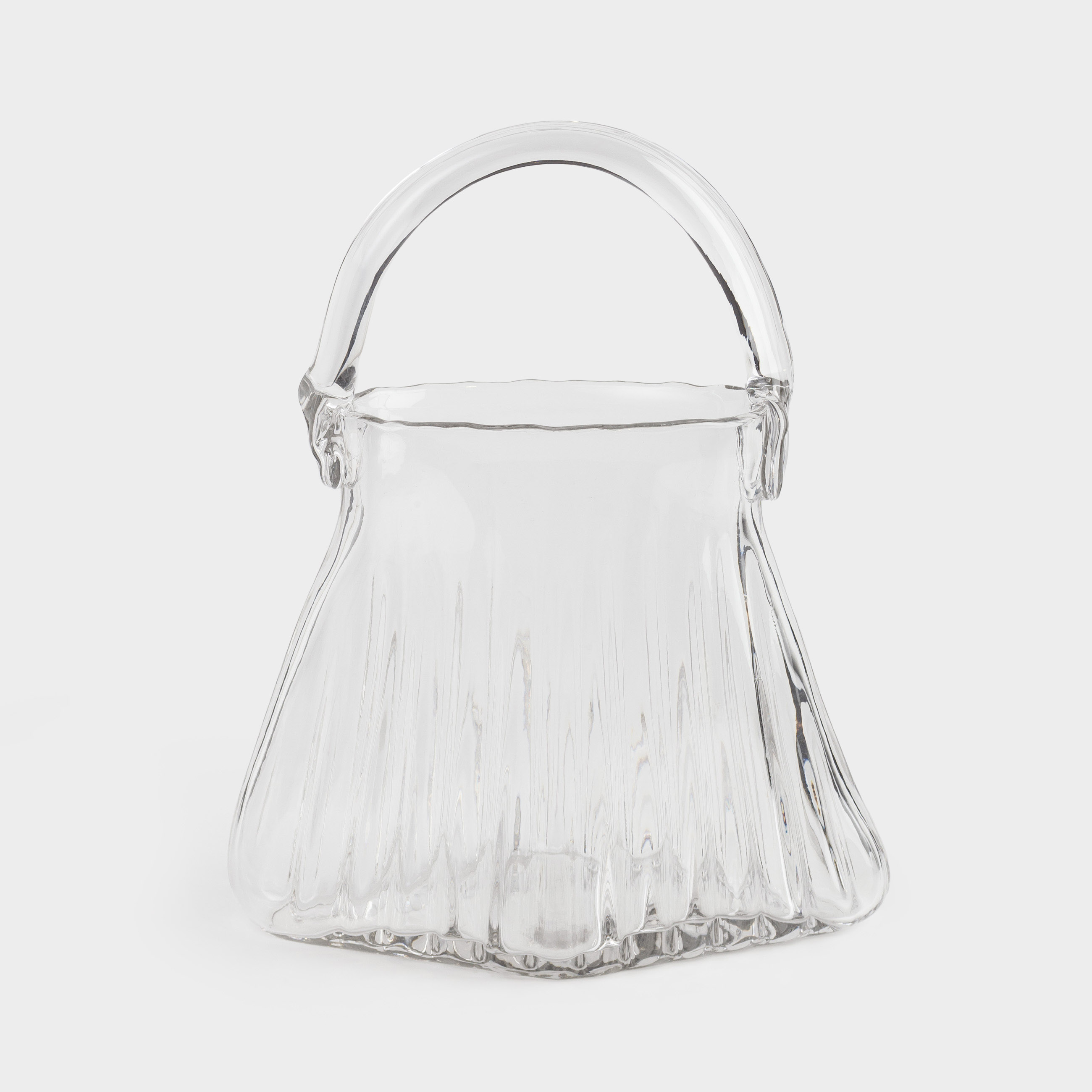Flower vase, 28 cm, decorative, with handle, Glass R, Bag, Ribby, image-0