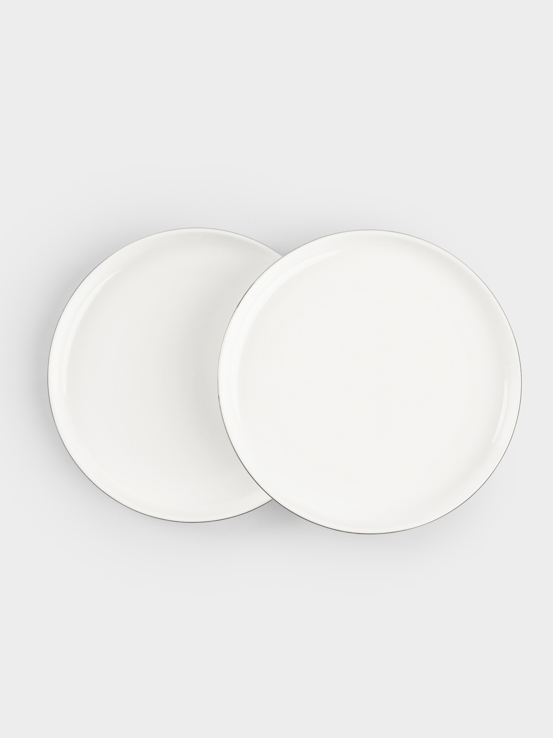 Dessert plate, 20 cm, 2 pcs, porcelain F, white, Ideal silver, image-0
