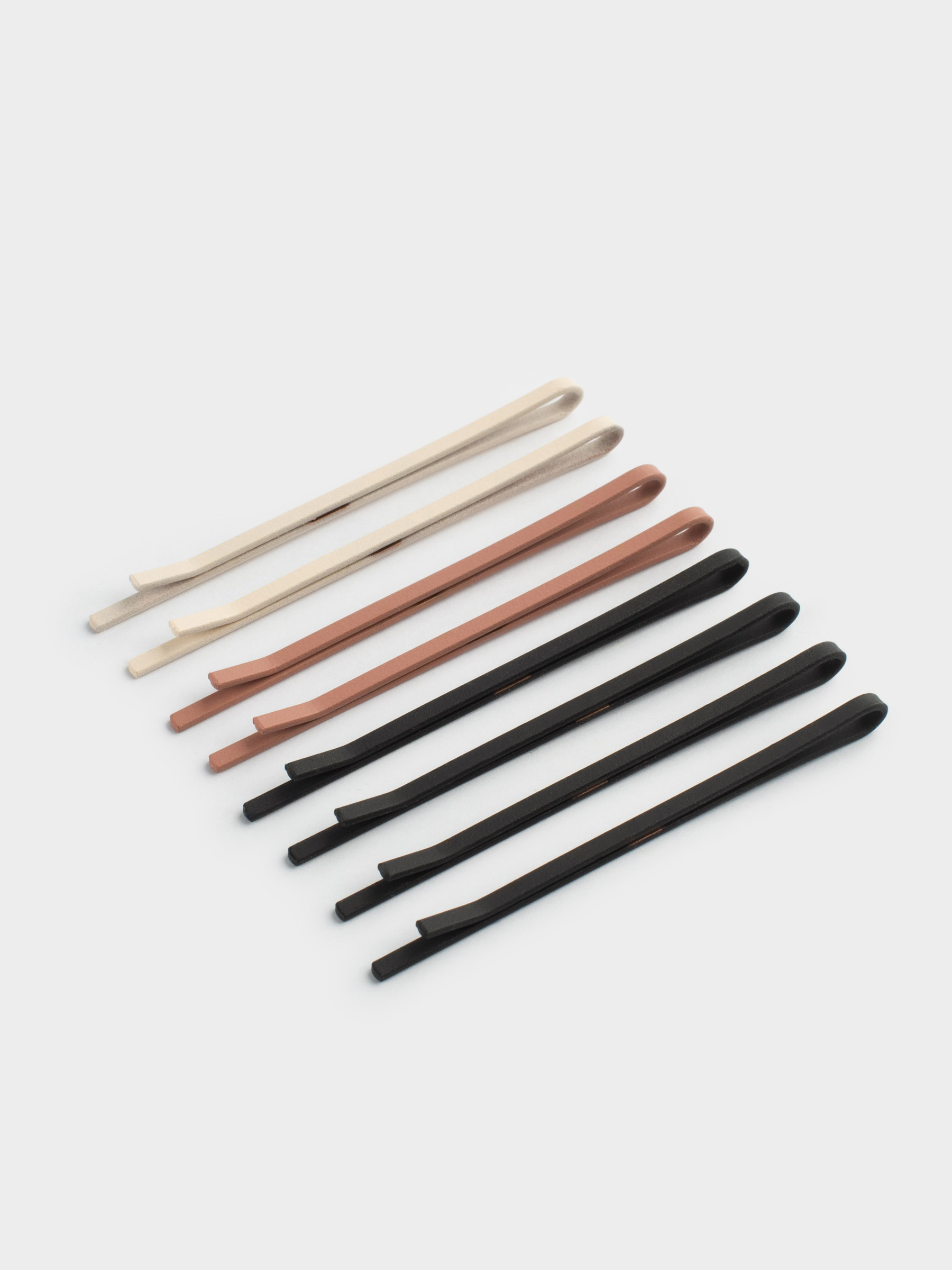 Hair clip, 8 cm, 8 pcs, metal, mix, Invisible, Basic, image-1