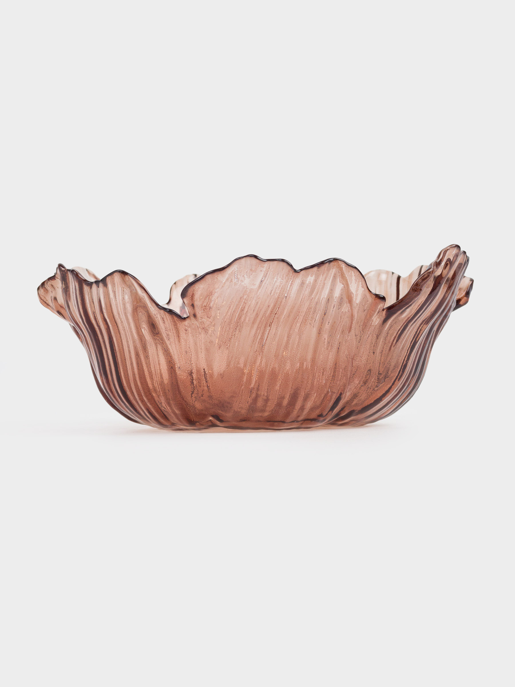 Salad bowl, 23x9 cm, 900 ml, glass, brown, Flower, Sahara, image-3