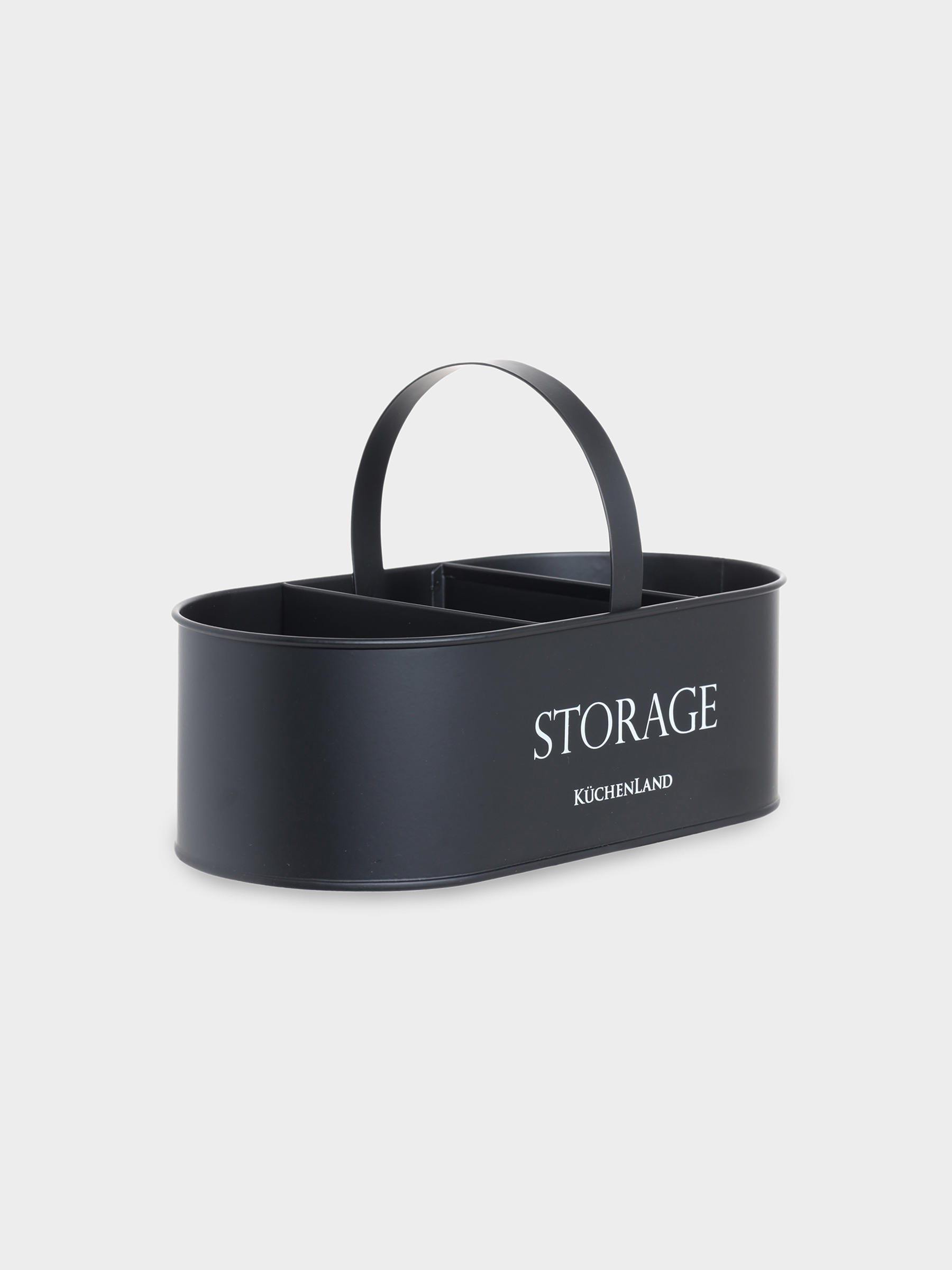 Detergent organizer, 24x13 cm, 3 units, portable, metal, black, Compact black, image-1