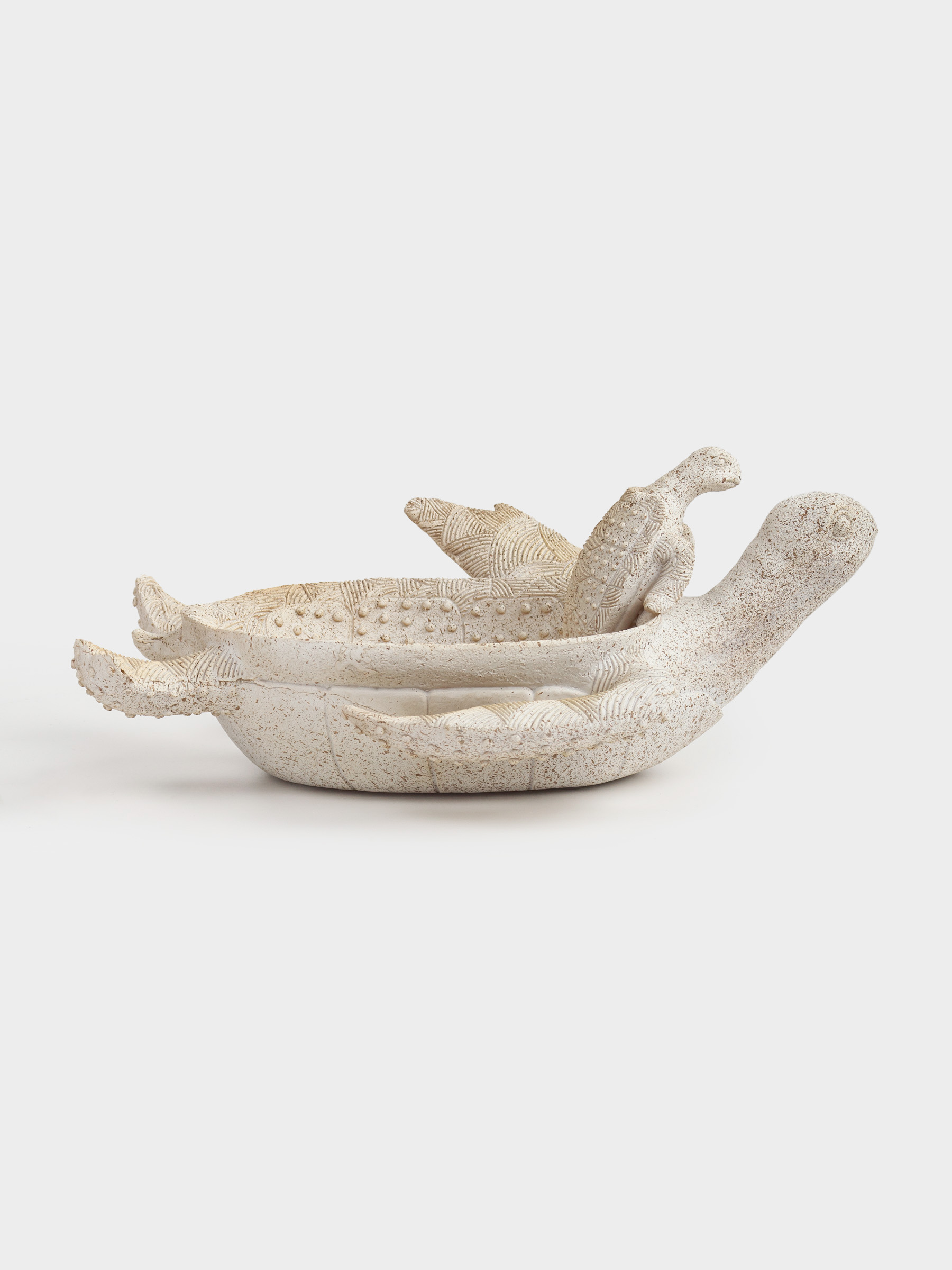 Decorative dish, 31x24x13 cm, polyresin, sand, Turtle with baby, Grand turtle, image-1