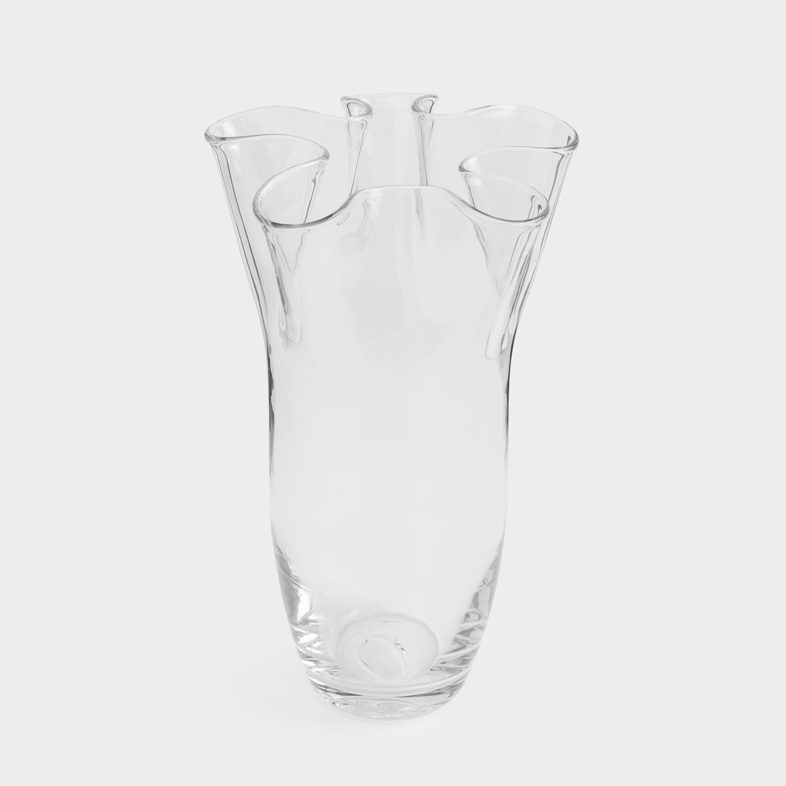 Flower vase, 31 cm, Glass, Crumpled effect, Crumple