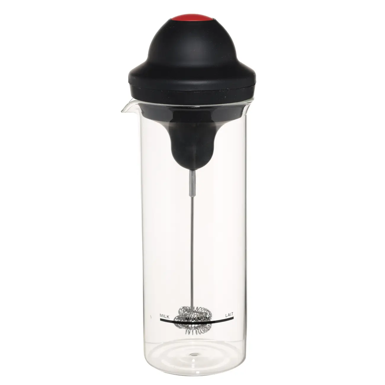 Milk frother, 450 ml, with capacity, glass B / plastic, Extra-light, image-0