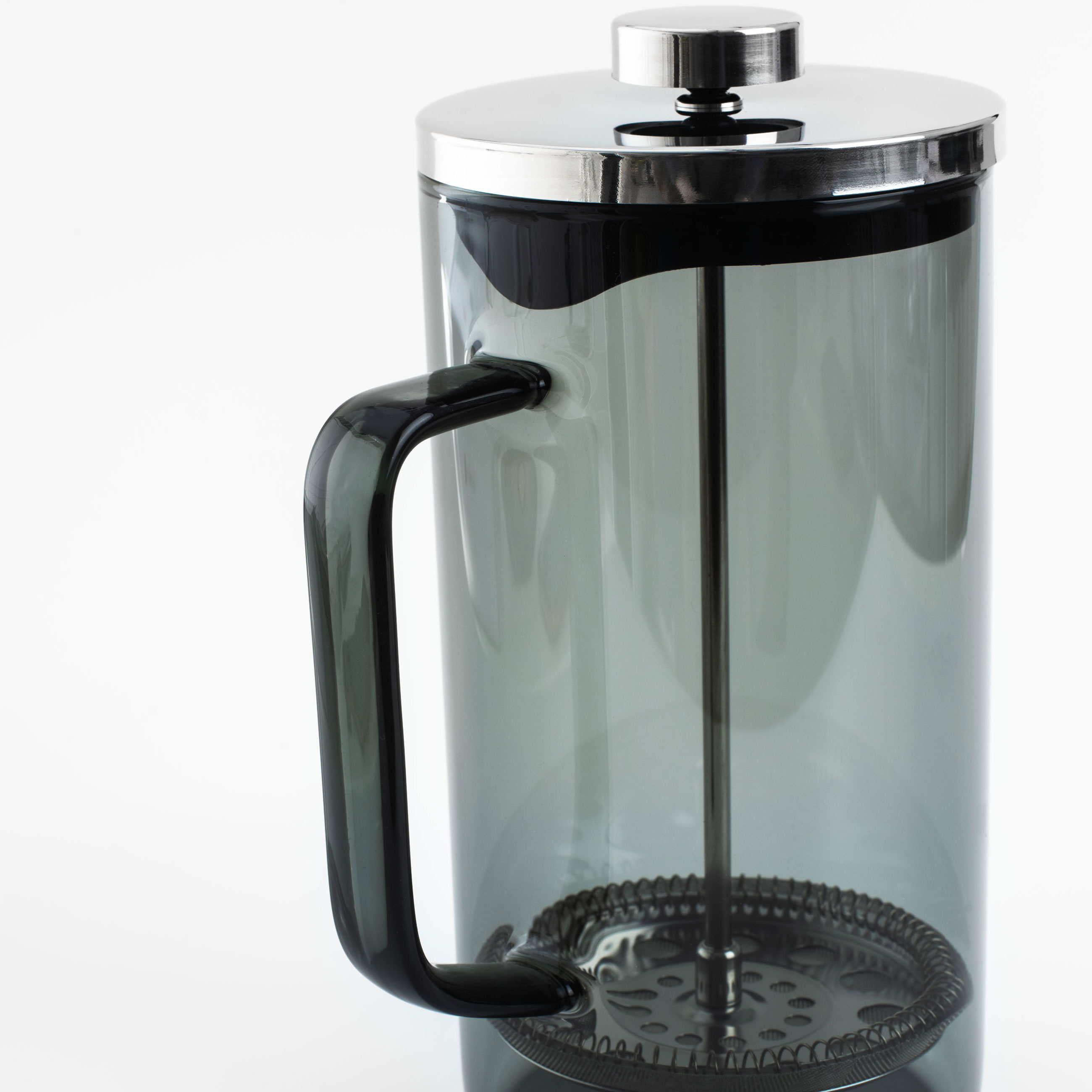French press, 1,2 l, used glass / steel, grey, Flavor