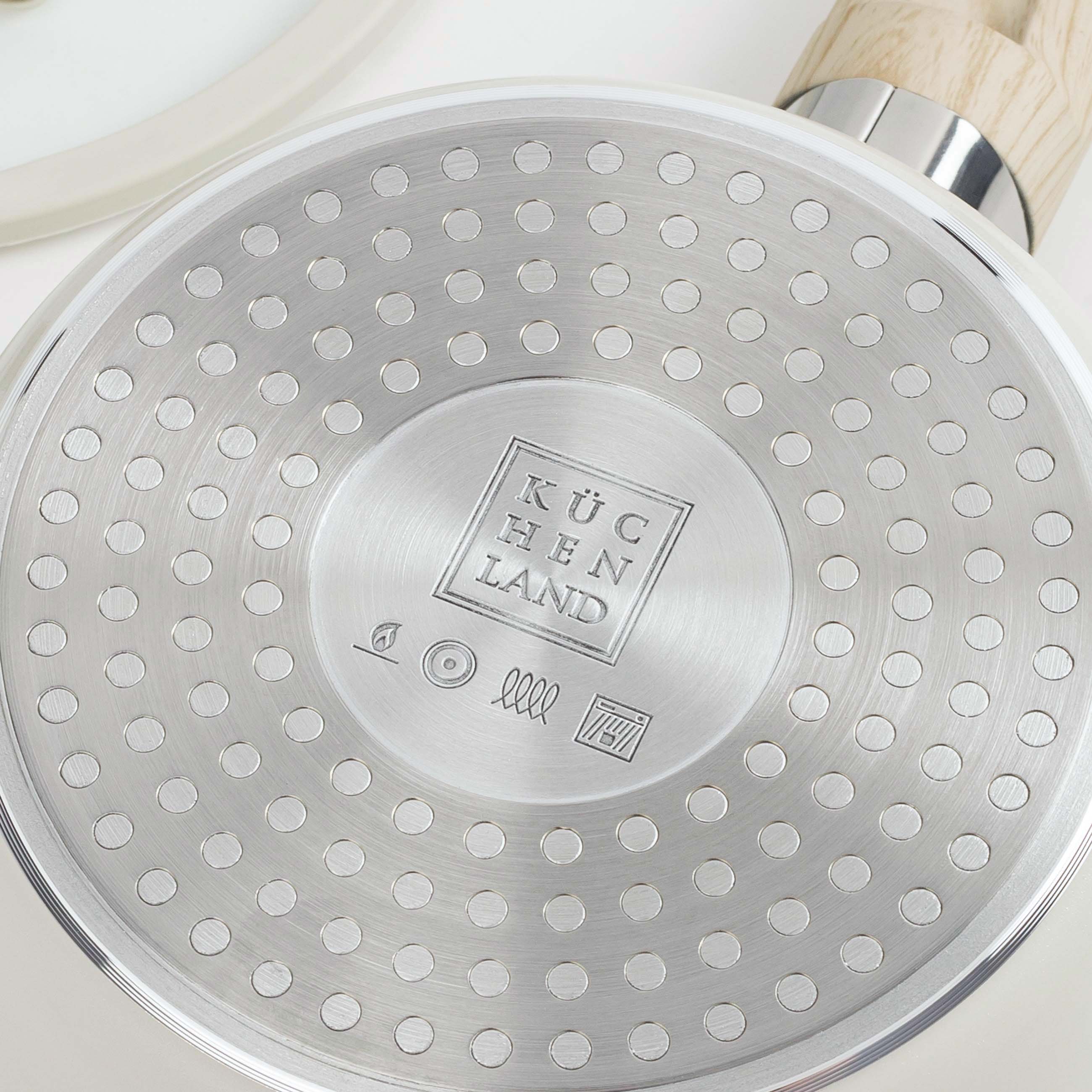 Saucepan, 16 cm, 1.3 l, with lid, coated, aluminum, milky, Sentimentality