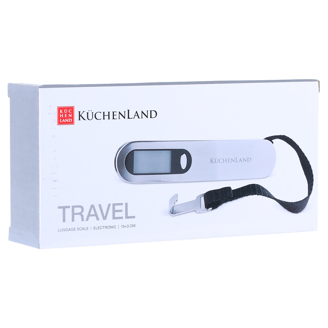 Luggage scale, 15 cm, electronic, plastic / metal, silver-black, Travel