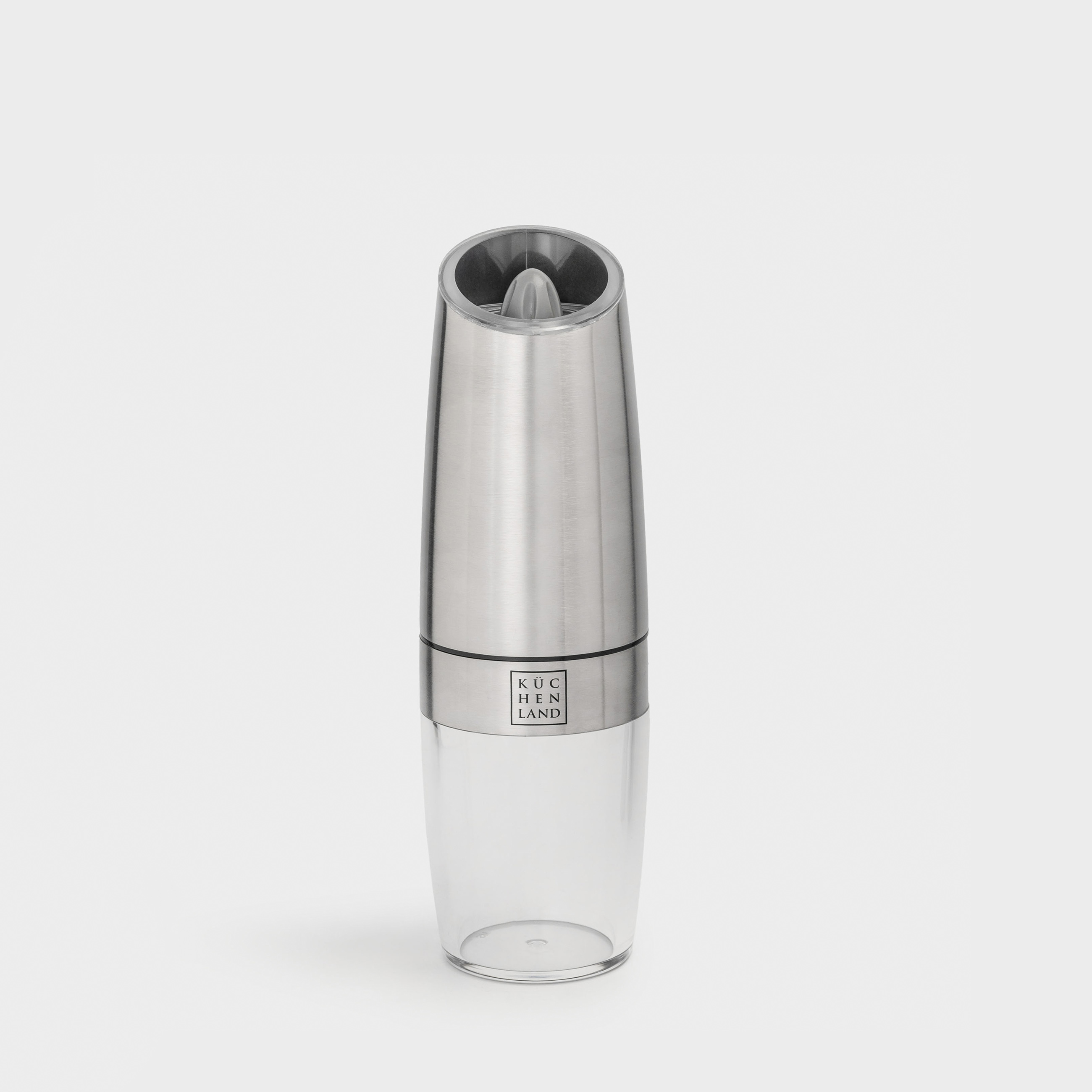 Spice mill, 20 cm, Gravity, Steel / Acrylic, LED W, Spicy