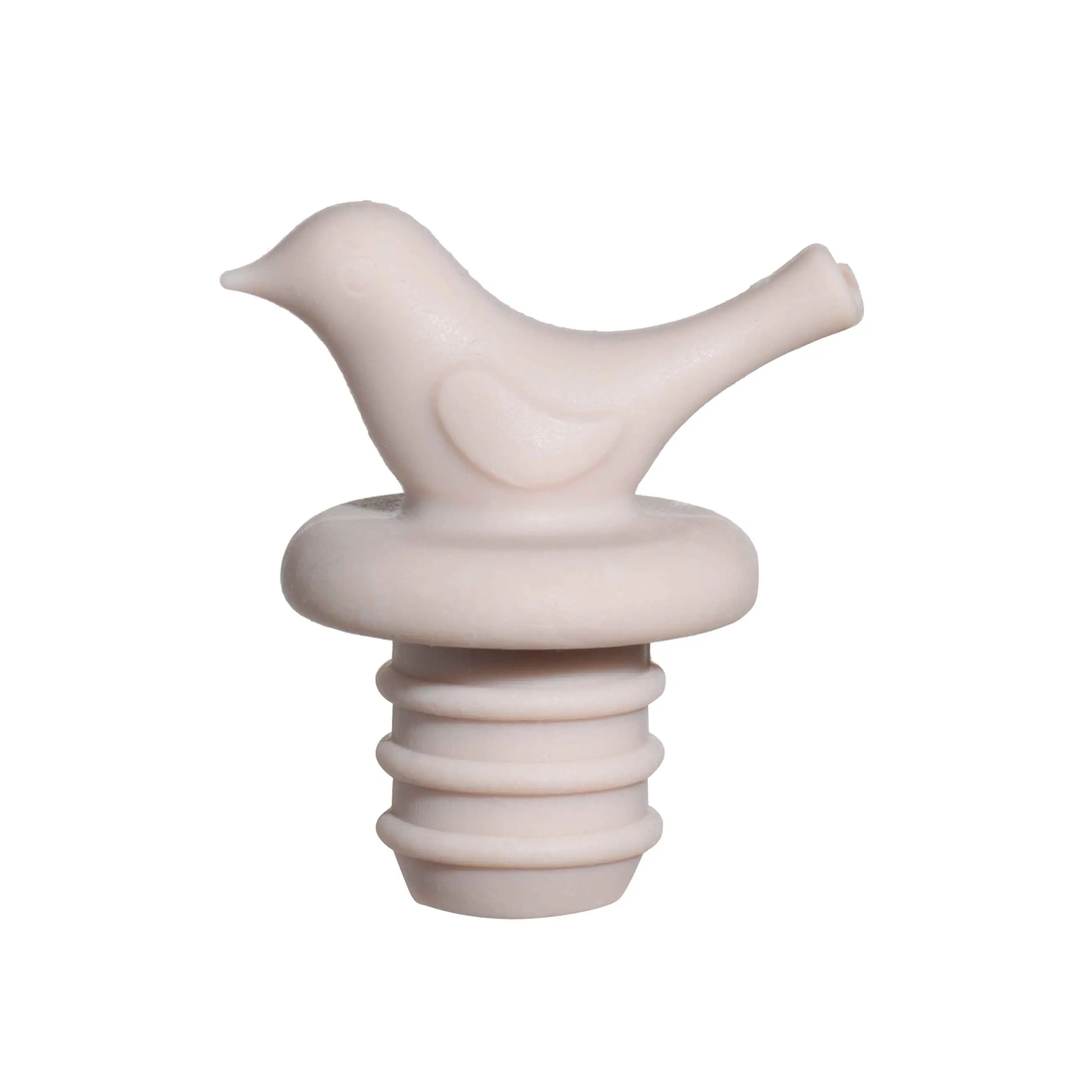 Wine bottle stopper, 5 cm, silicone, beige, Bird, Soft kitchen