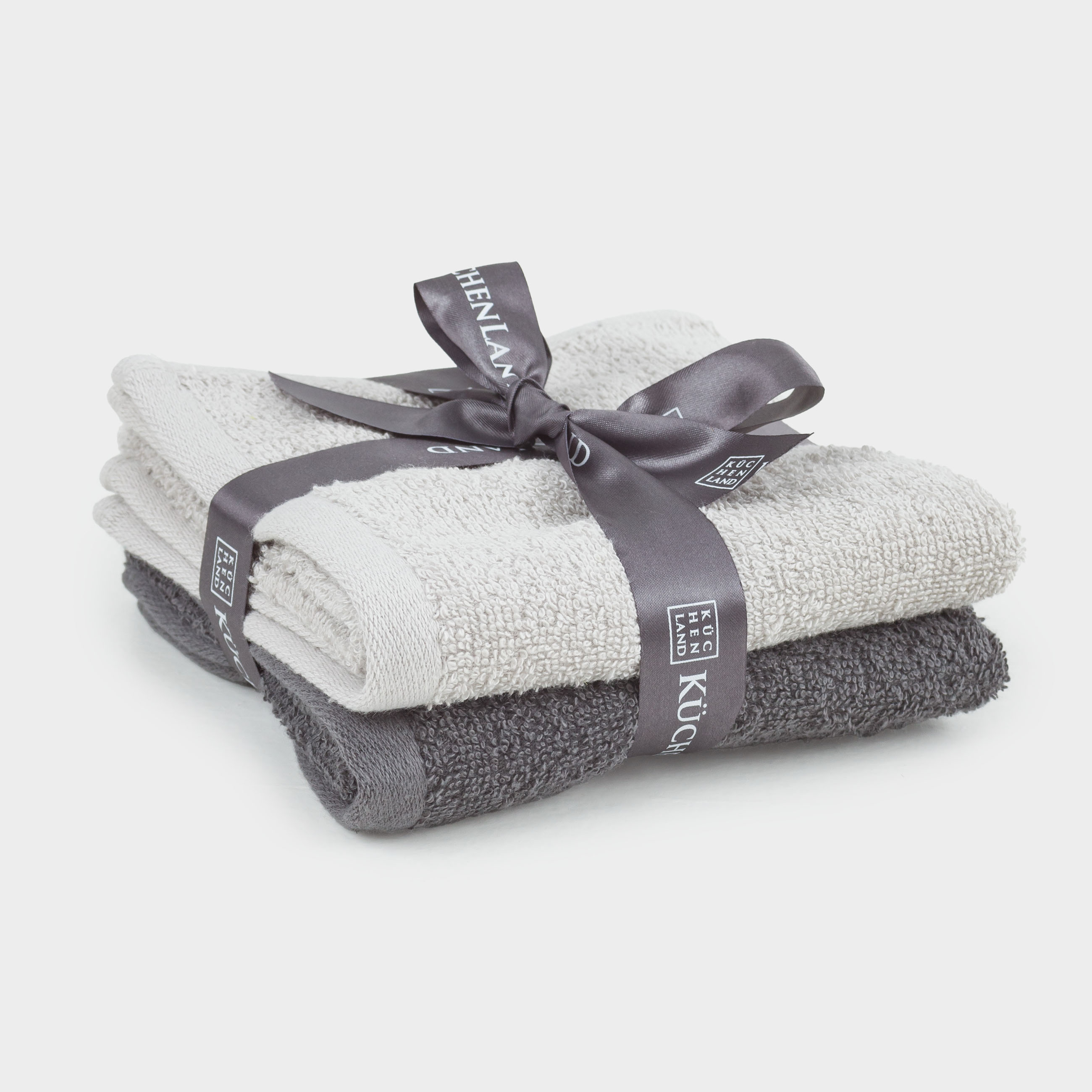 Kitchen towel, 30x60 cm, 2 pcs, cotton, beige/dark gray, Mong, image-0