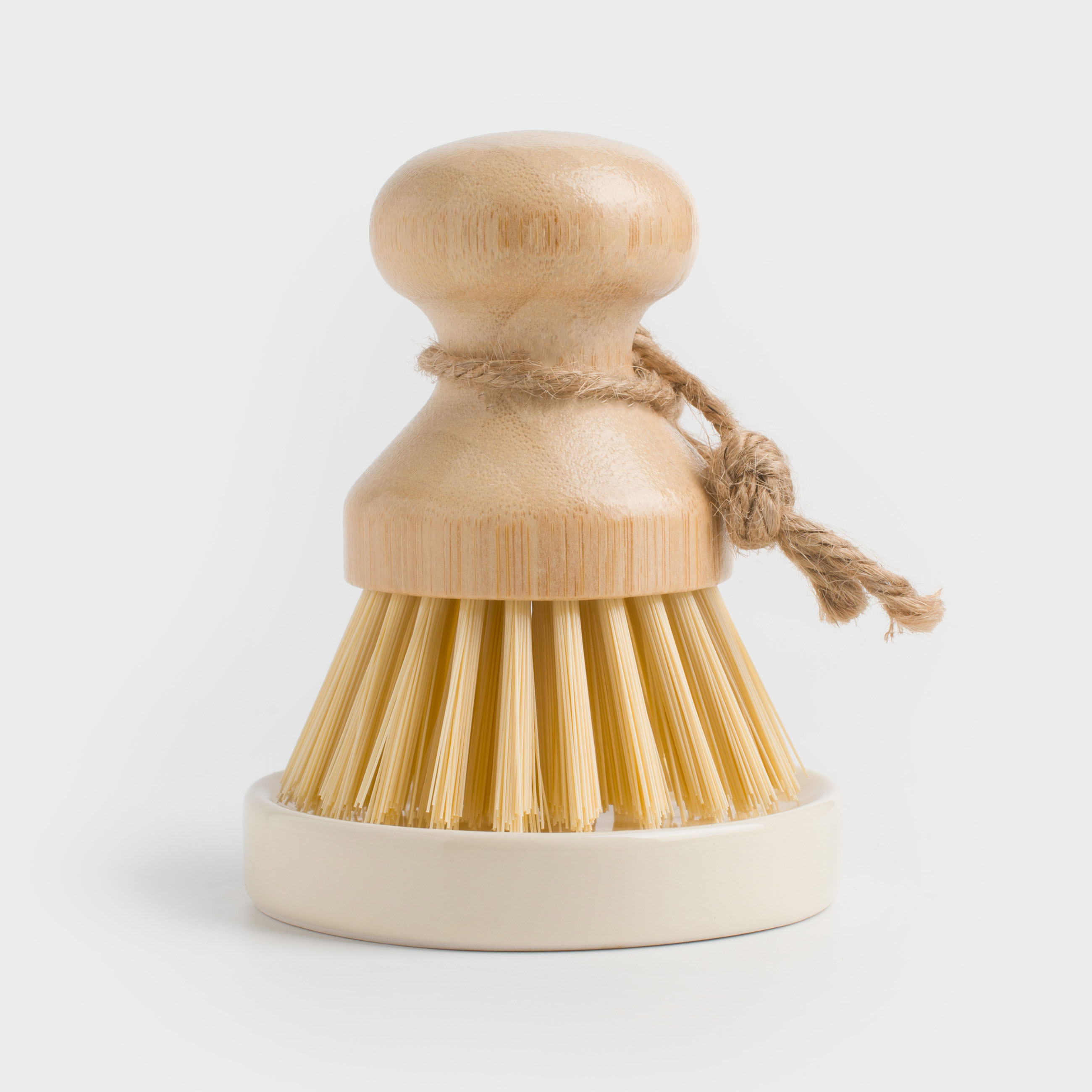 Dish washing brush, 9 cm, on a stand, bamboo / ceramic, Galori