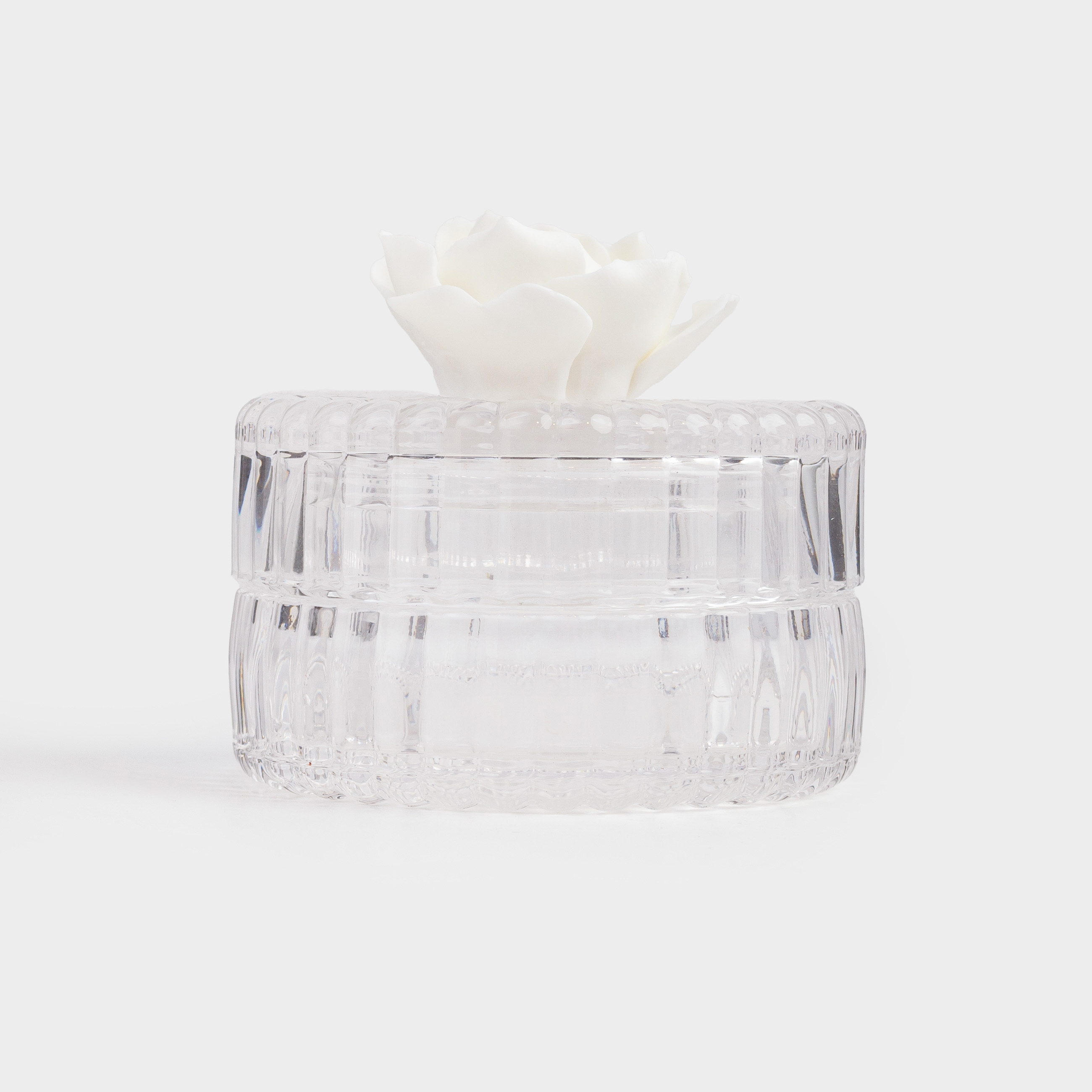 Storage container, 8x9 cm 150 ml, glass / porcelain P, Flower, Rose, image-2