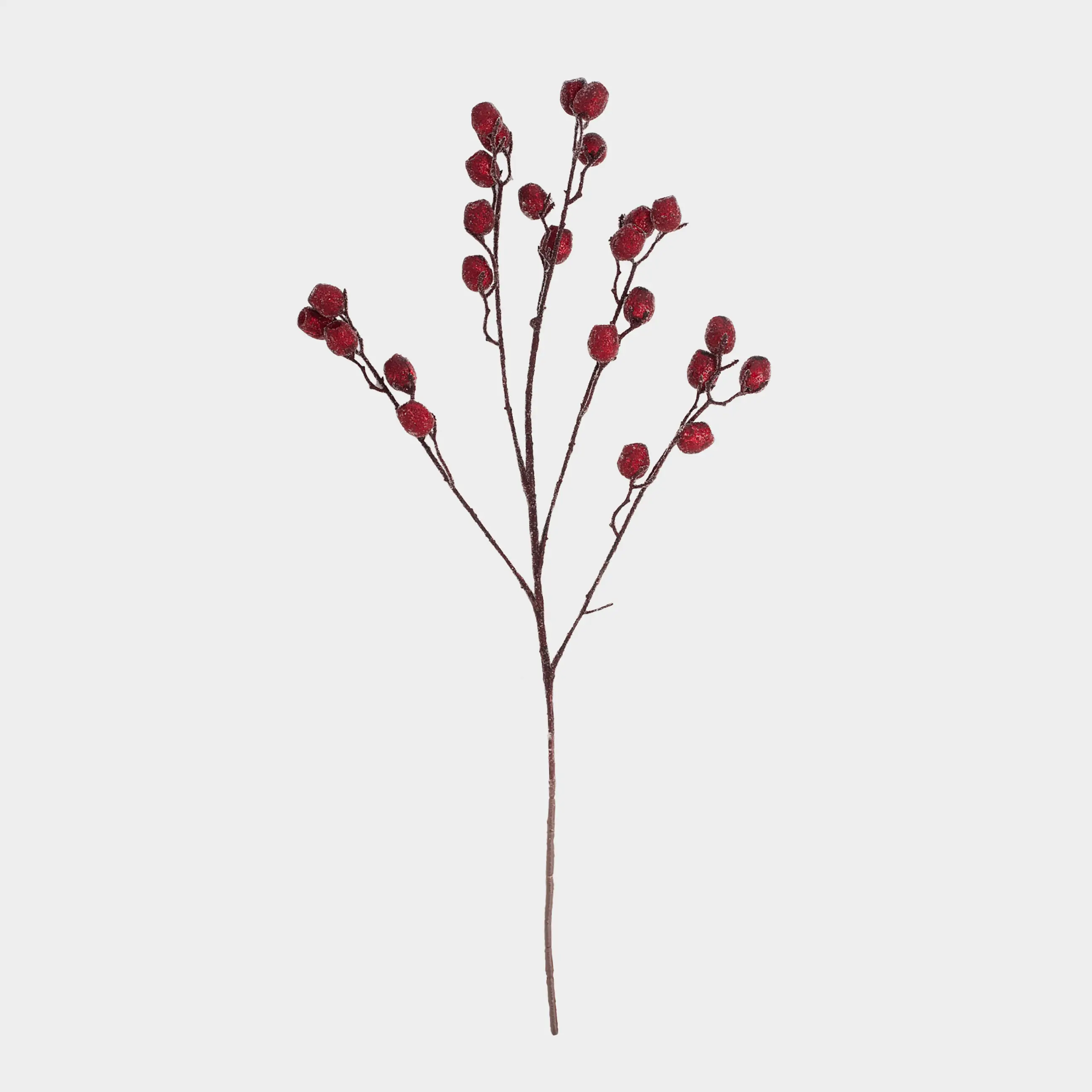 Decorative branch, 70 cm, foam, plastic, Red berries, Red berry