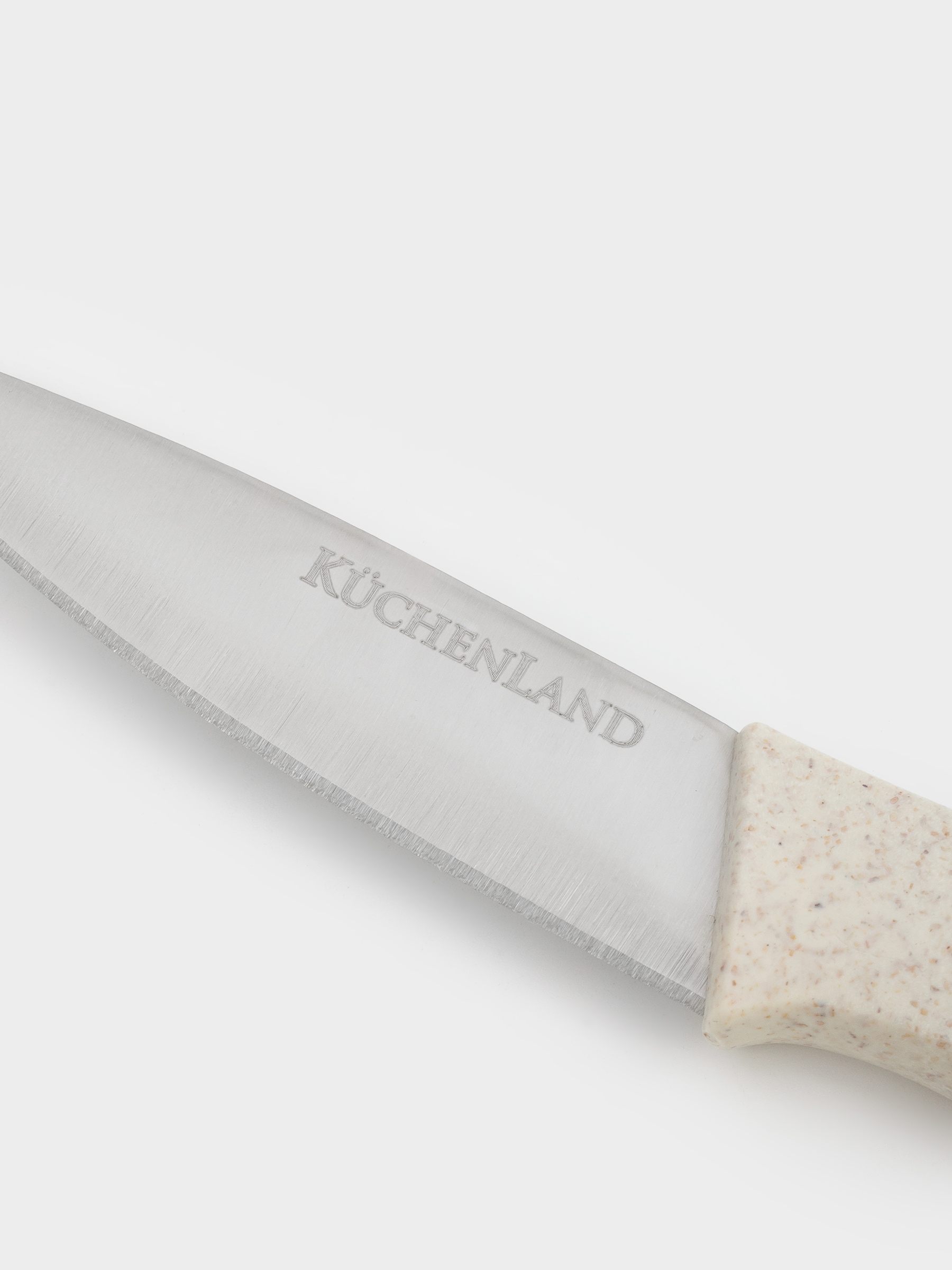 Paring knife, 9 cm, with case, steel / plastic, beige, speckled, Soft speckled, image-2
