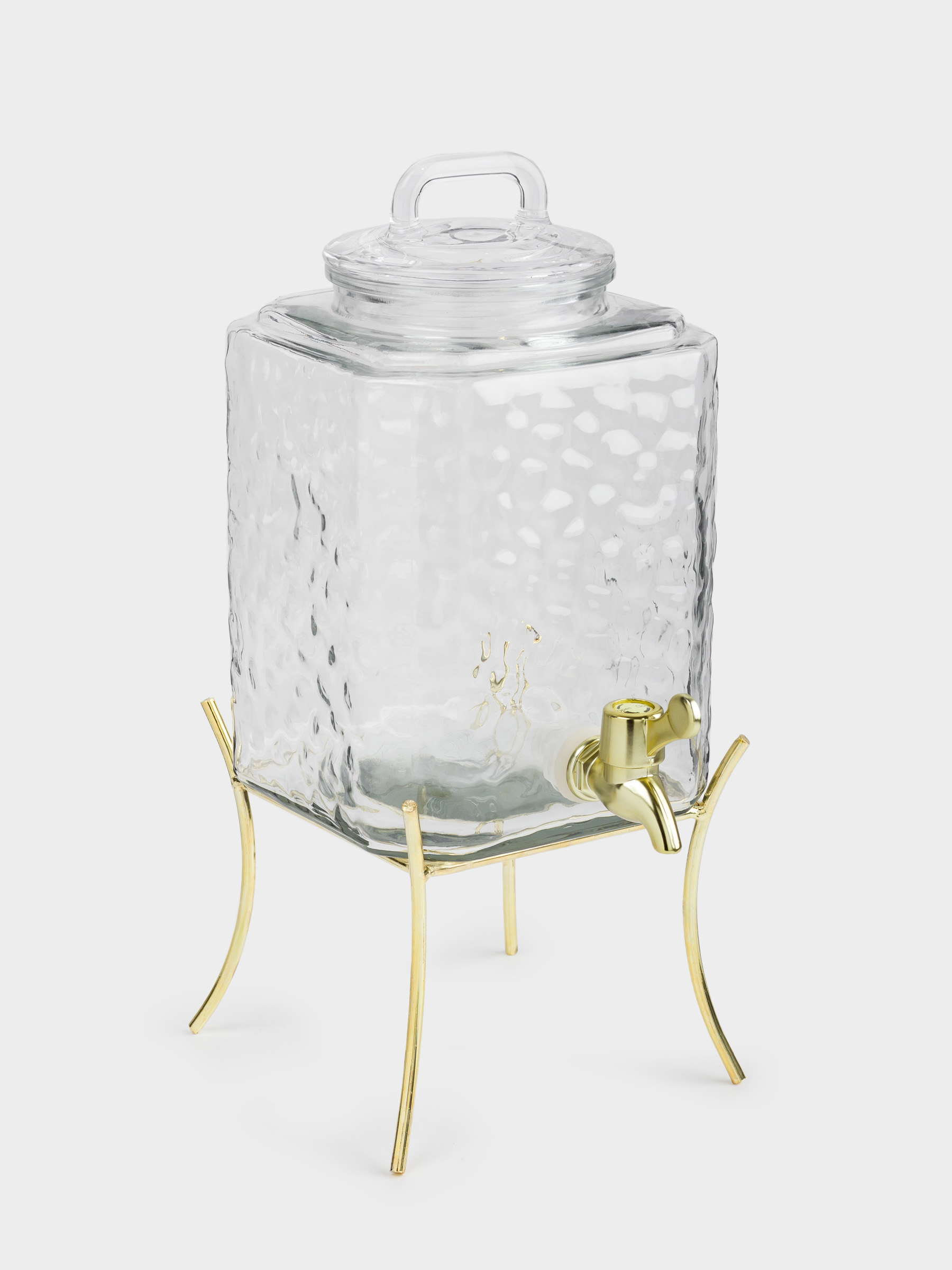 Beverage dispenser, 3,2 l, on stand, glass R / metal, golden, Loft gold, image-0