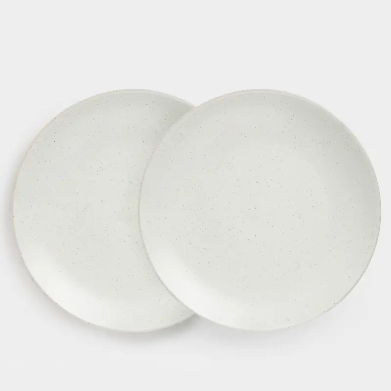 Dinner plate, 27 cm, 2 pcs, ceramic, milk, speckled, Particle, image-0