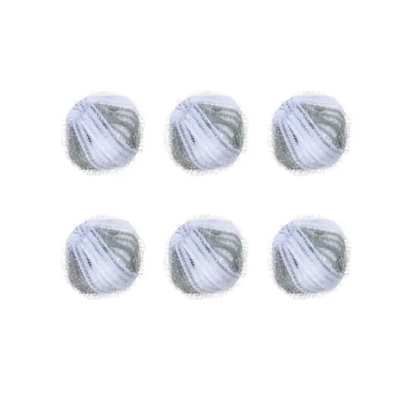Washing ball, 3 cm, 6 pcs, with the effect of collecting wool, nylon, gray, Washing ball