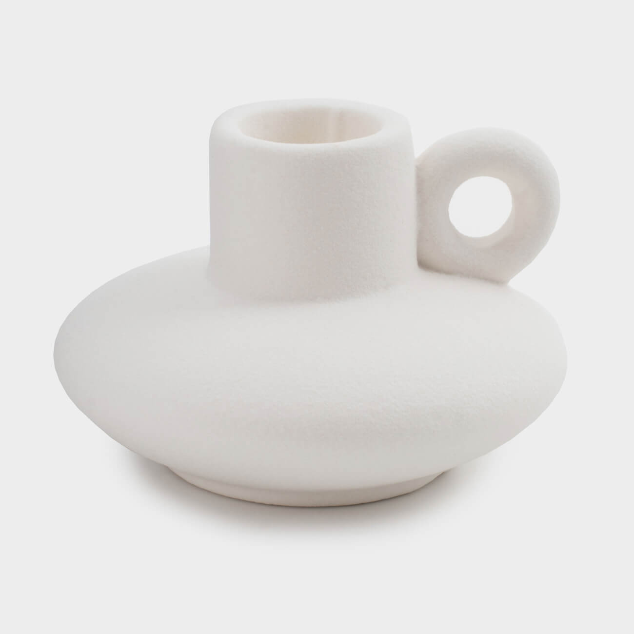 Candlestick, 6 cm, for a thin candle, porcelain P, white, Jug, Antic