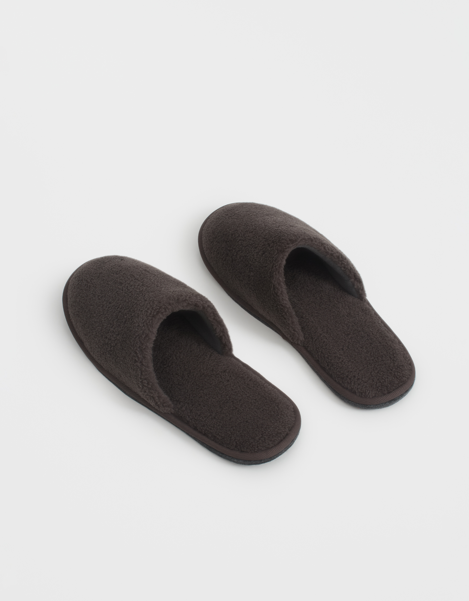 Men's slippers, homewear, size 40-41, faux fur, dark grey, Plush, image-2