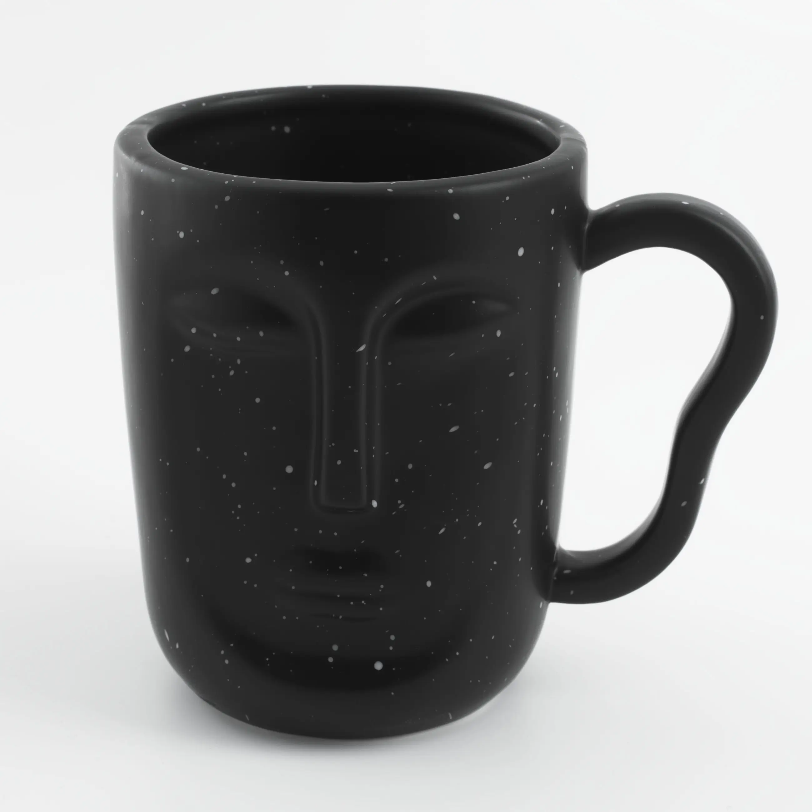 Mug, 580 ml, Ceramic, Black, speckled, Face, Face speckled, image-0