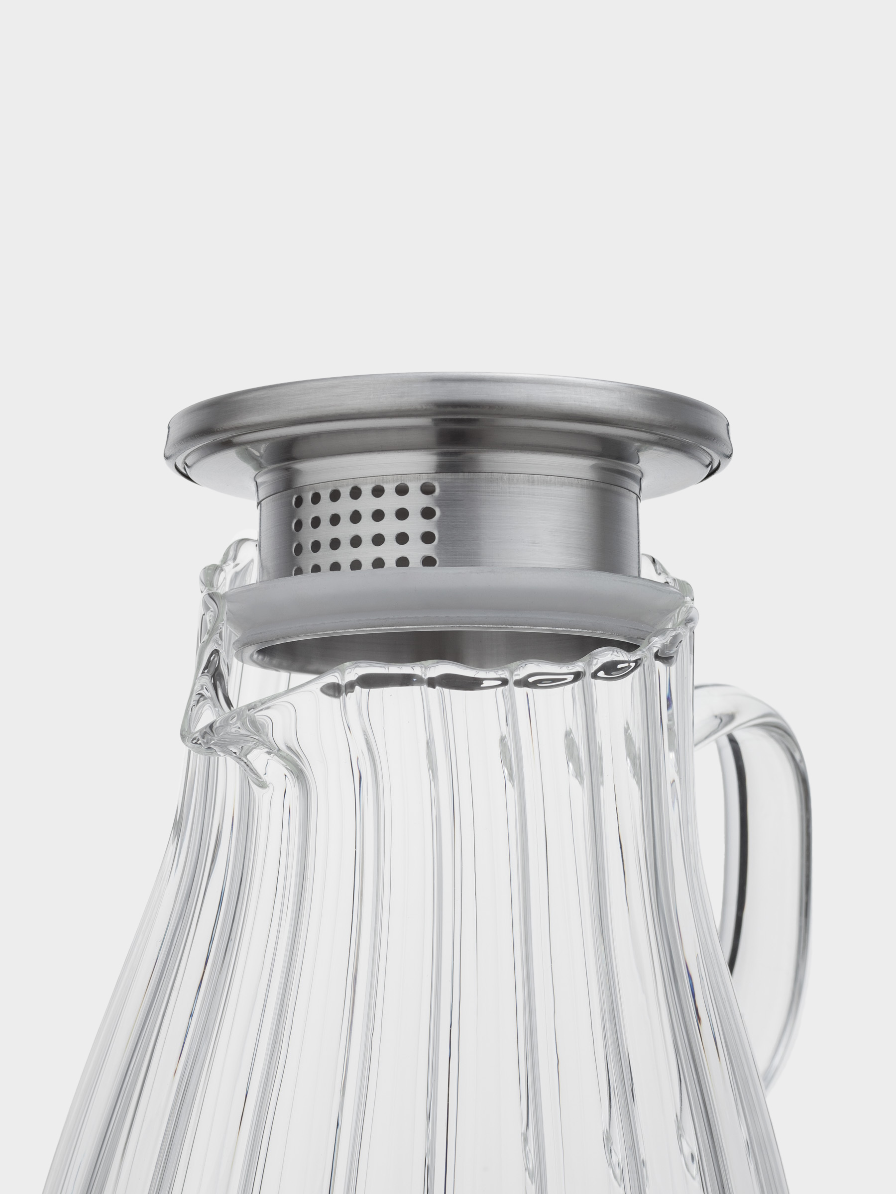 Jug, 1,8 l, with filter cap, used glass / steel, Camellia, image-4