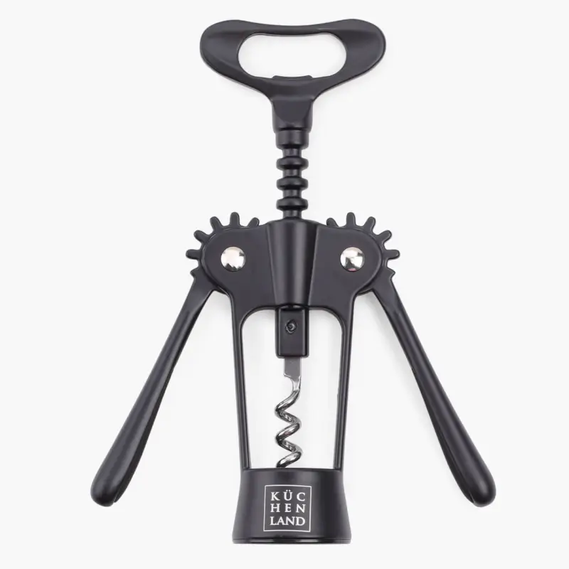 Lever corkscrew, 18 cm, metal, black, Start black