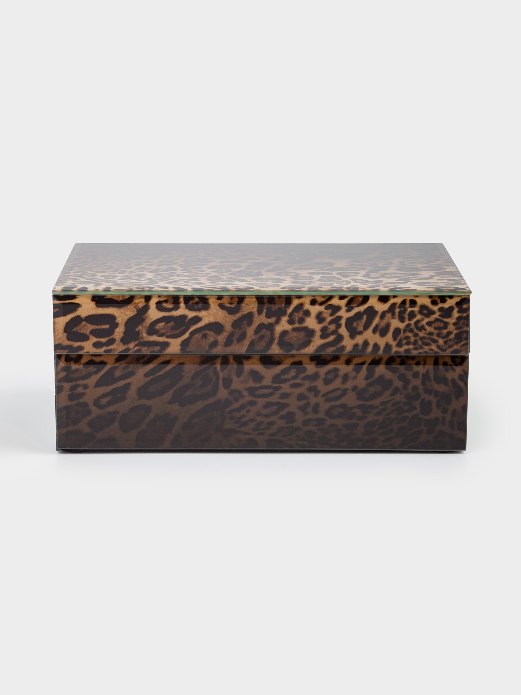 Jewelry box, 21x13 cm, glass, Leopard, Leopard, image-1