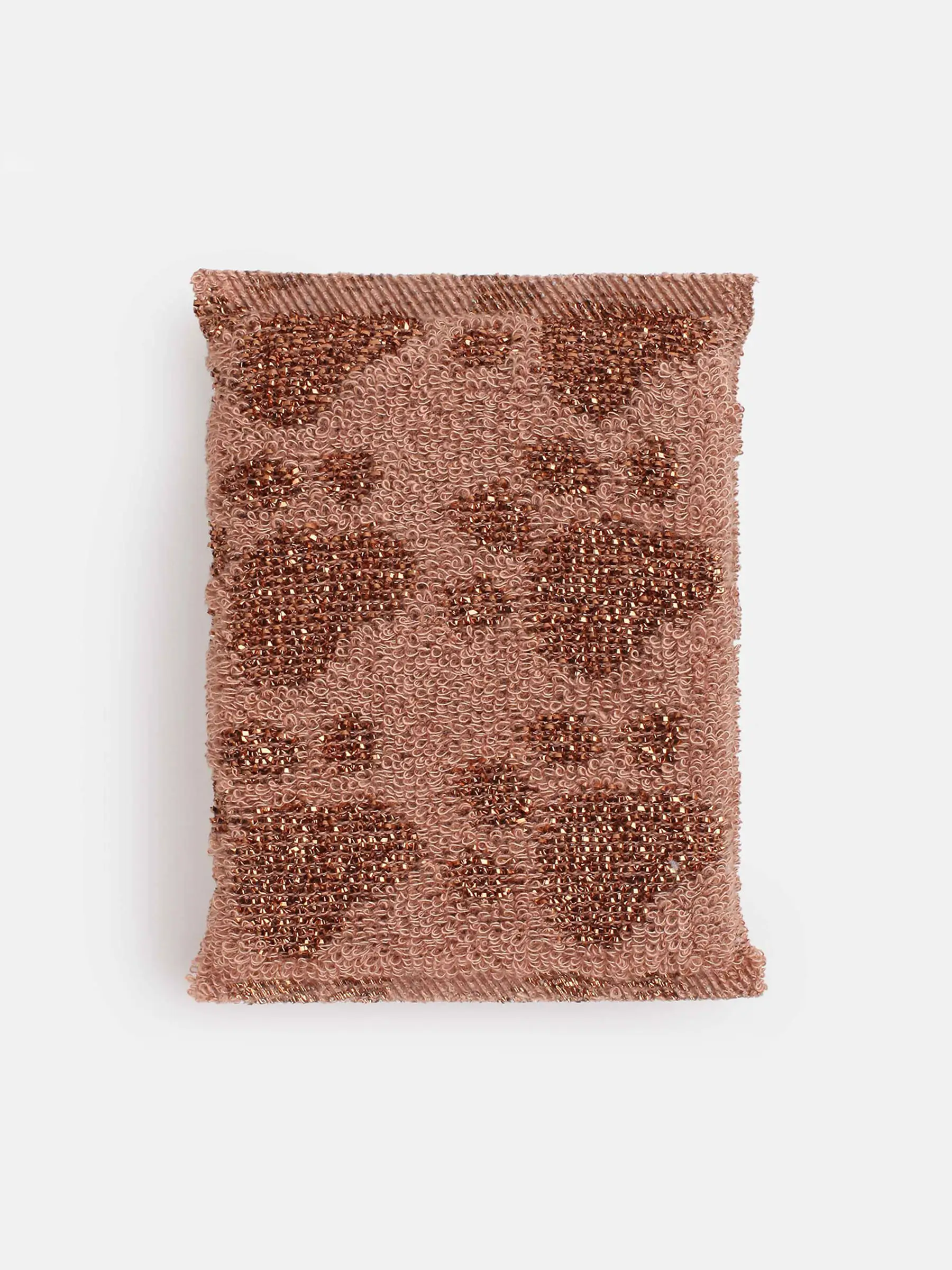 Sponge for washing dishes, 12x9 cm, double-stranded, polyester / foam rubber, bronze, Feet, Clean